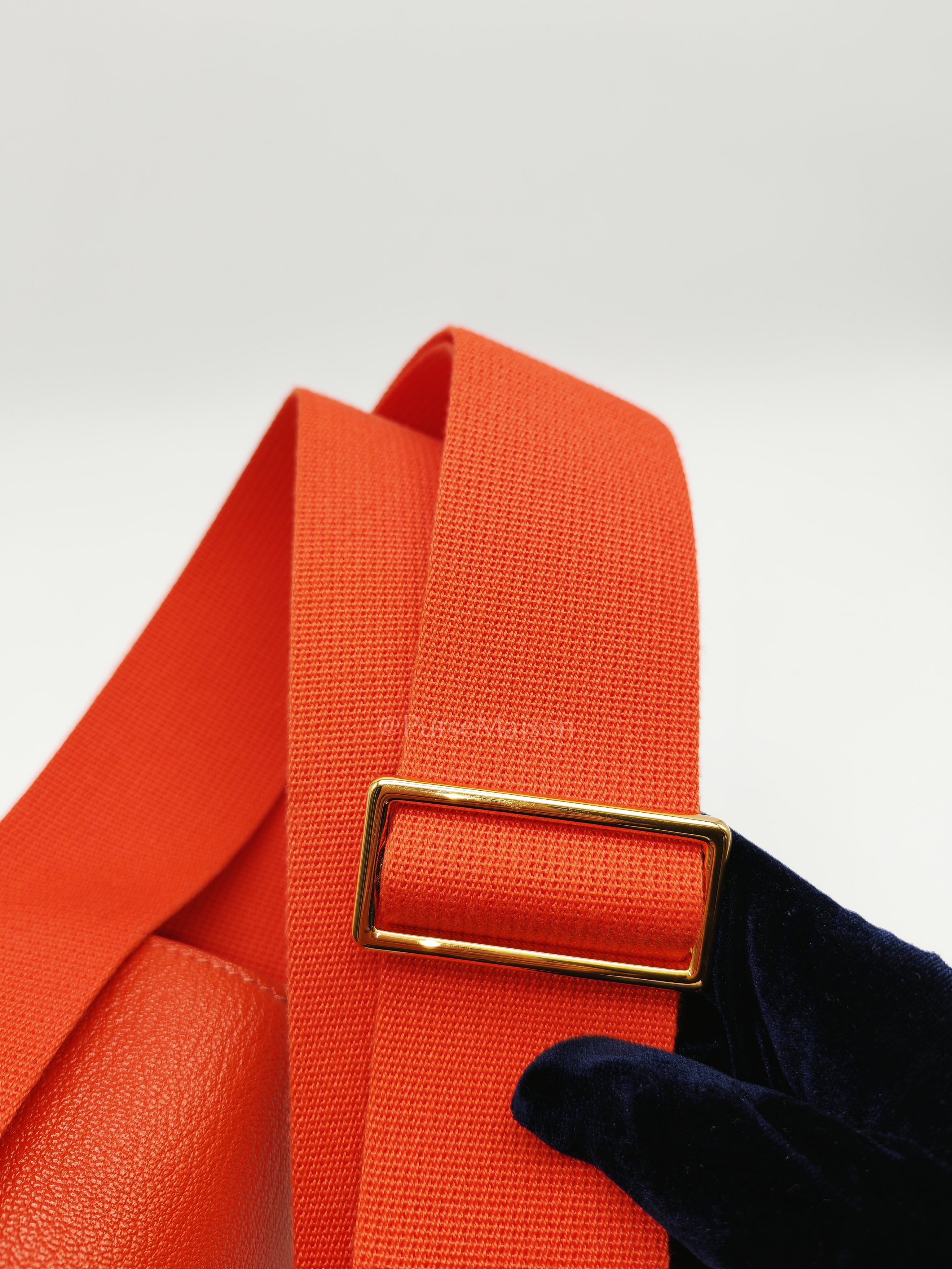 Geta in Capucine Chevre Mysore Leather & Gold Hardware Stamp U (2022) | Purse Maison Luxury Bags Shop