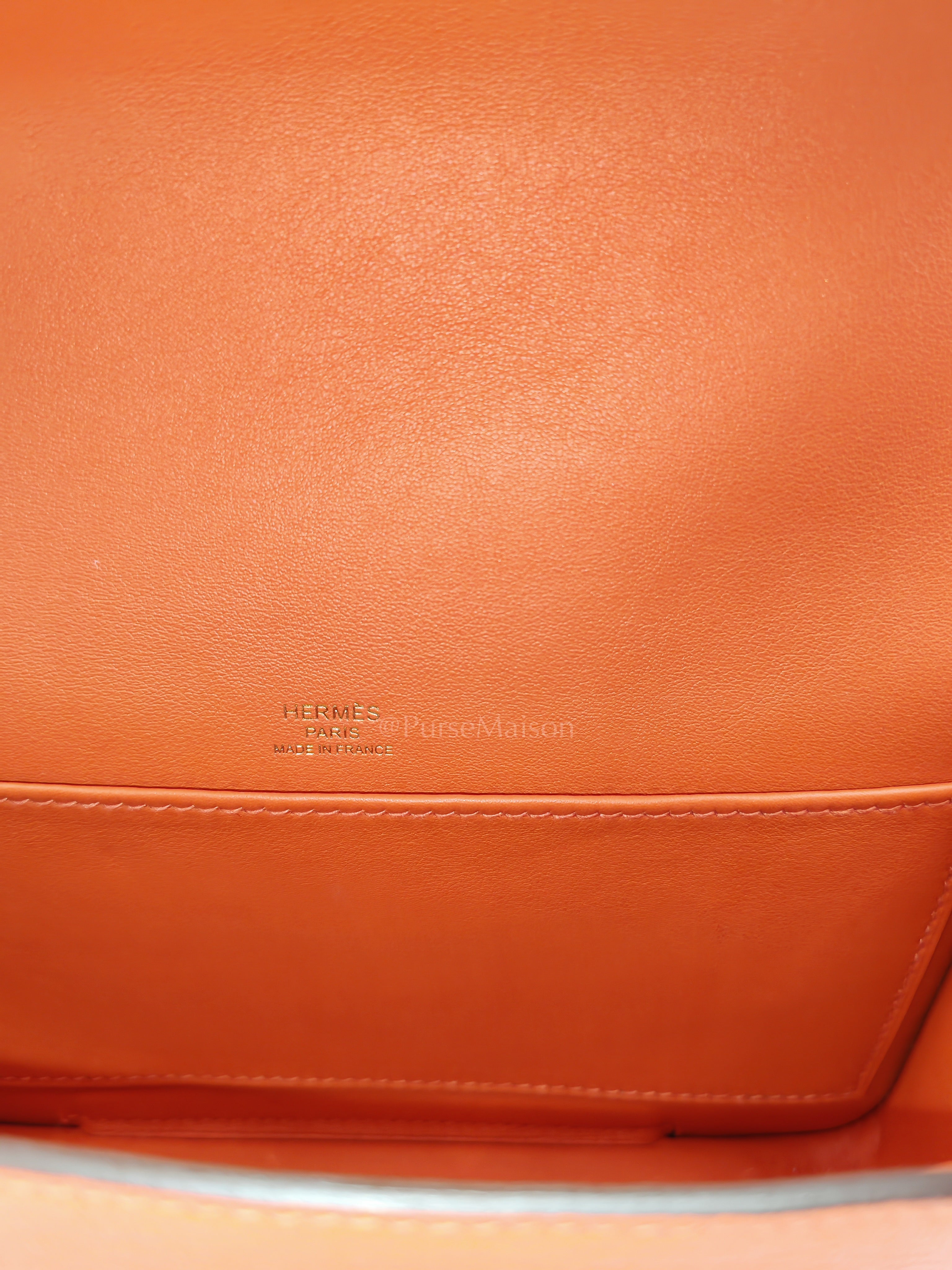 Geta in Capucine Chevre Mysore Leather & Gold Hardware Stamp U (2022) | Purse Maison Luxury Bags Shop