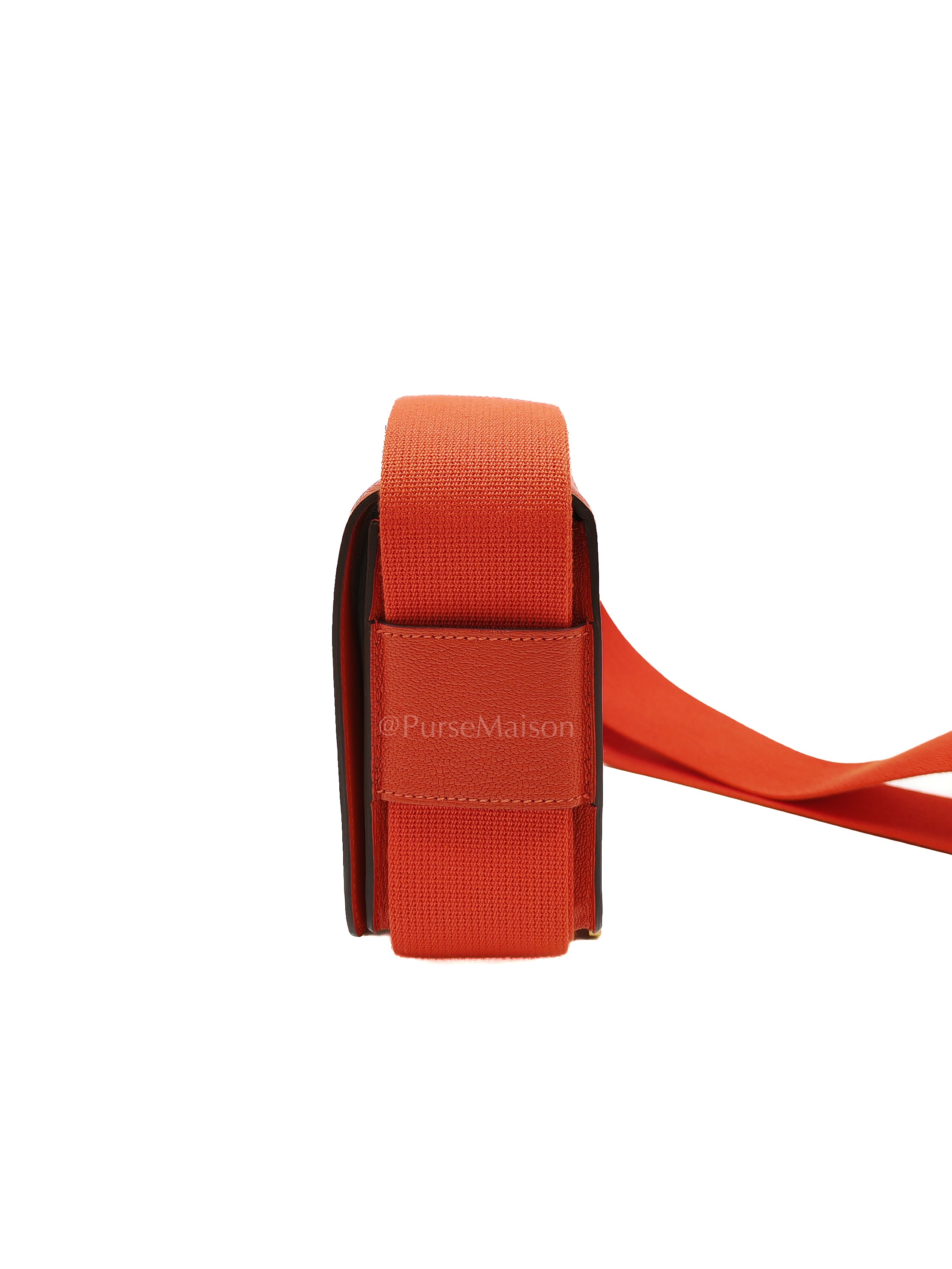 Geta in Capucine Chevre Mysore Leather & Gold Hardware Stamp U (2022) | Purse Maison Luxury Bags Shop