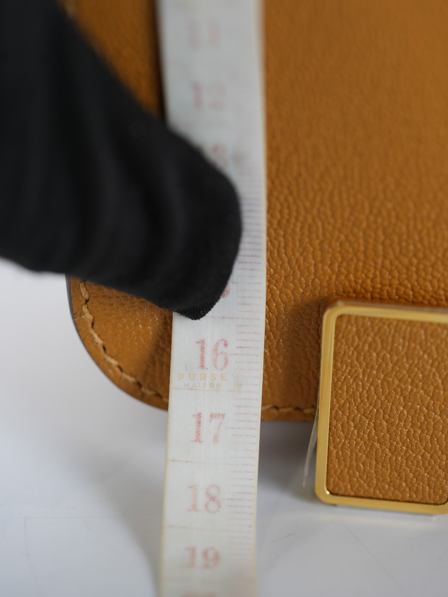 Geta in Caramel Chevre Mysore Gold Hardware Stamp B (2023) | Purse Maison Luxury Bags Shop