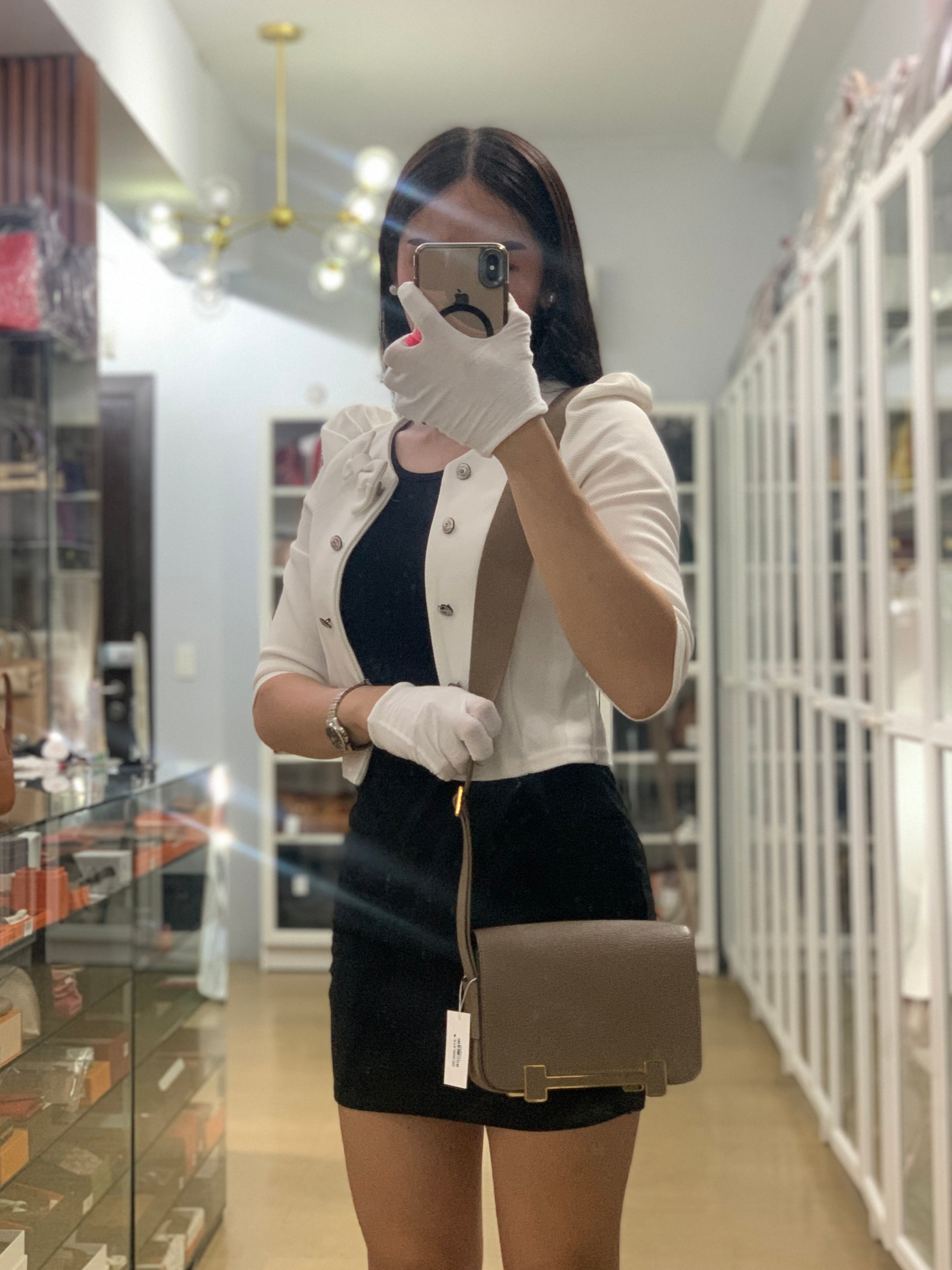 Geta in Etoupe Chevre Mysore/Goatskin Leather and Gold Hardware Stamp B(2023) | Purse Maison Luxury Bags Shop