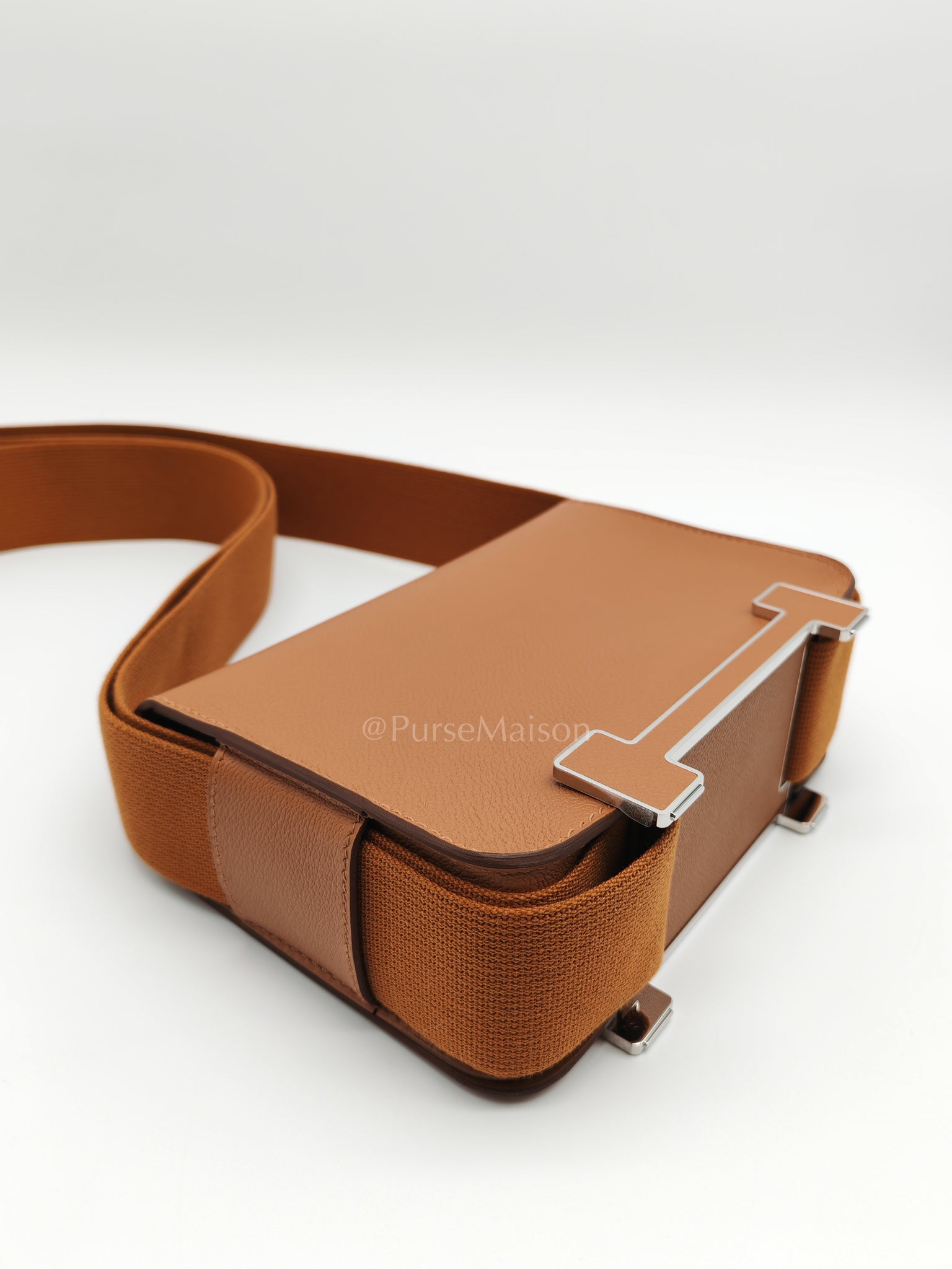 Geta in Gold Evercolor Leather & Palladium Hardware Stamp K(2025) | Purse Maison Luxury Bags Shop