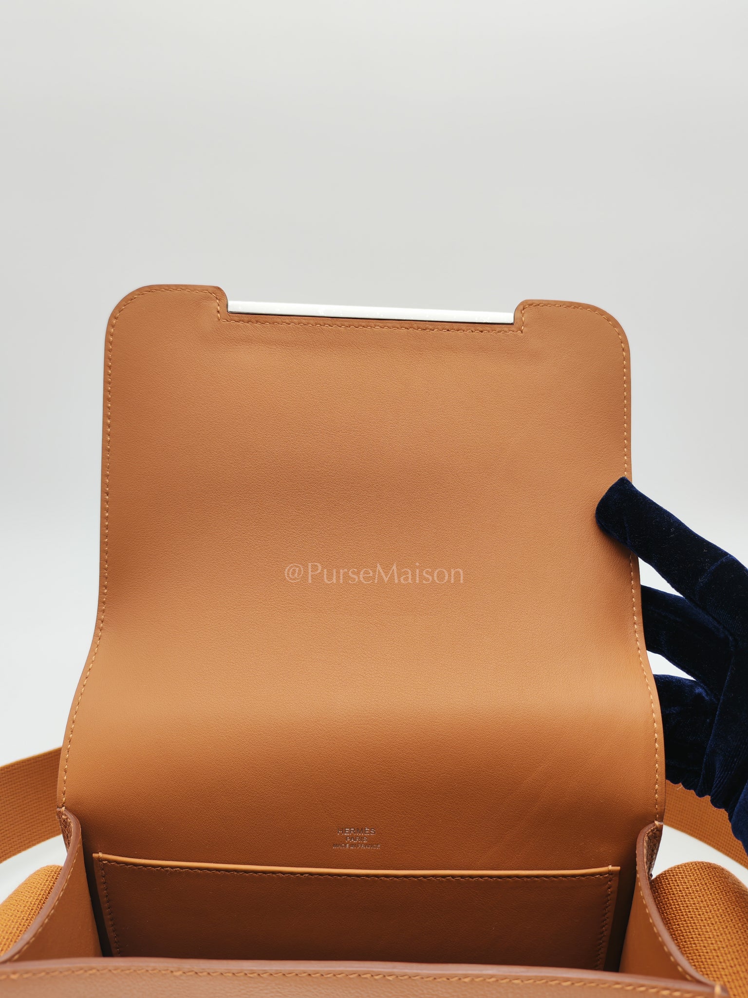 Geta in Gold Evercolor Leather & Palladium Hardware Stamp K(2025) | Purse Maison Luxury Bags Shop