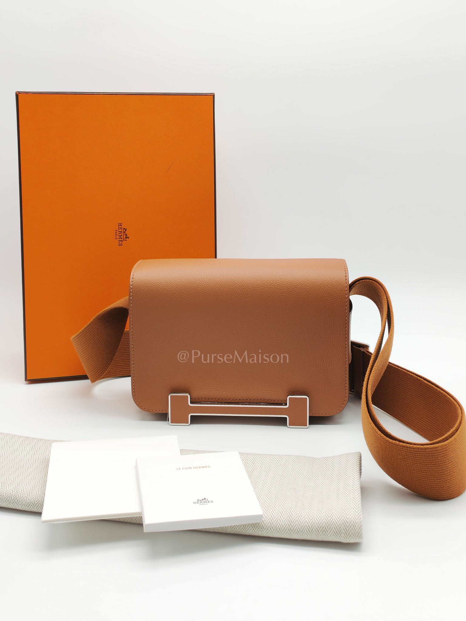 Geta in Gold Evercolor Leather & Palladium Hardware Stamp K(2025) | Purse Maison Luxury Bags Shop