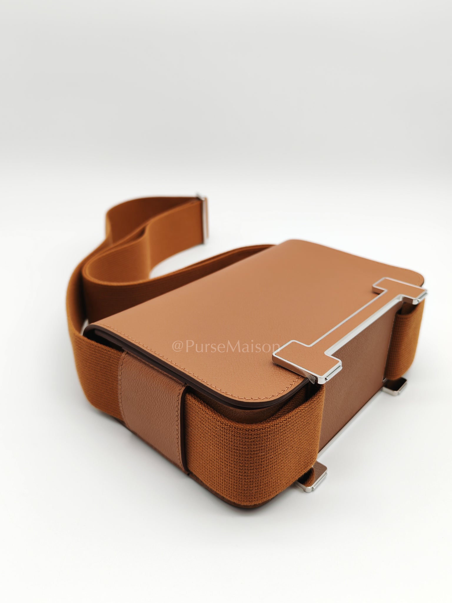 Geta in Gold Evercolor Leather & Palladium Hardware Stamp K(2025) | Purse Maison Luxury Bags Shop