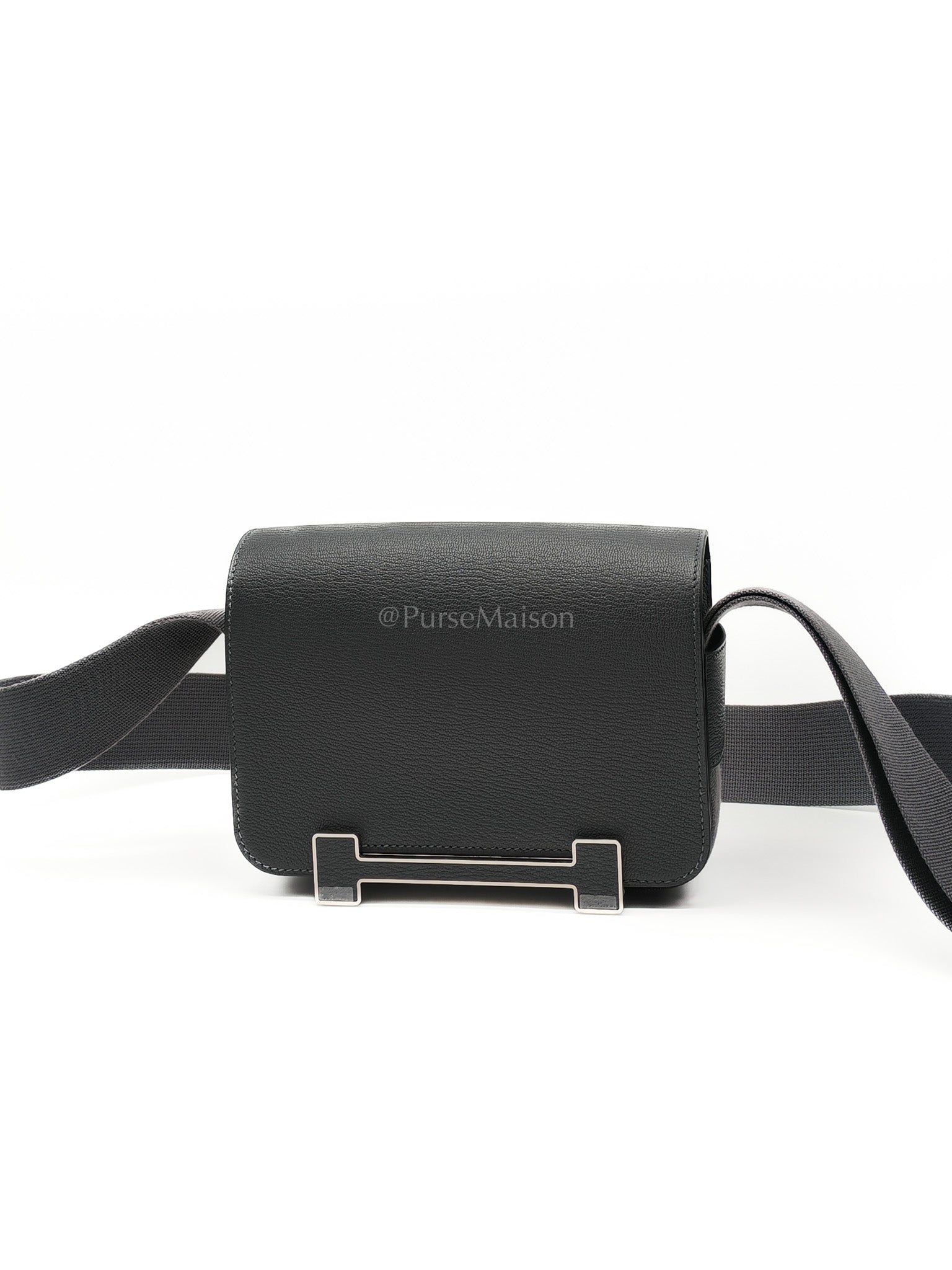 Geta in Gris Misty Chevre Mysore Leather Palladium Hardware Stamp K(2025) | Purse Maison Luxury Bags Shop