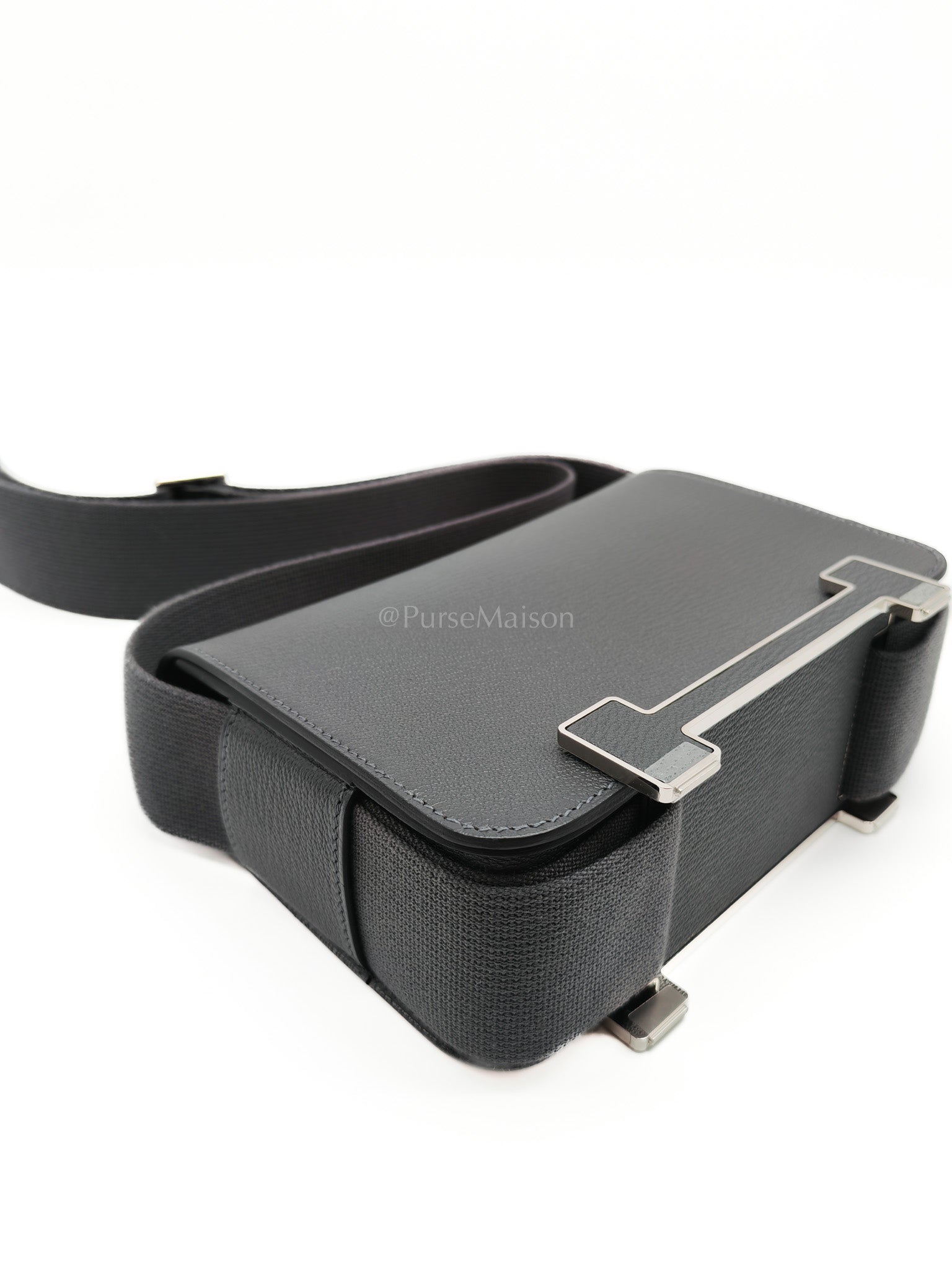 Geta in Gris Misty Chevre Mysore Leather Palladium Hardware Stamp K(2025) | Purse Maison Luxury Bags Shop