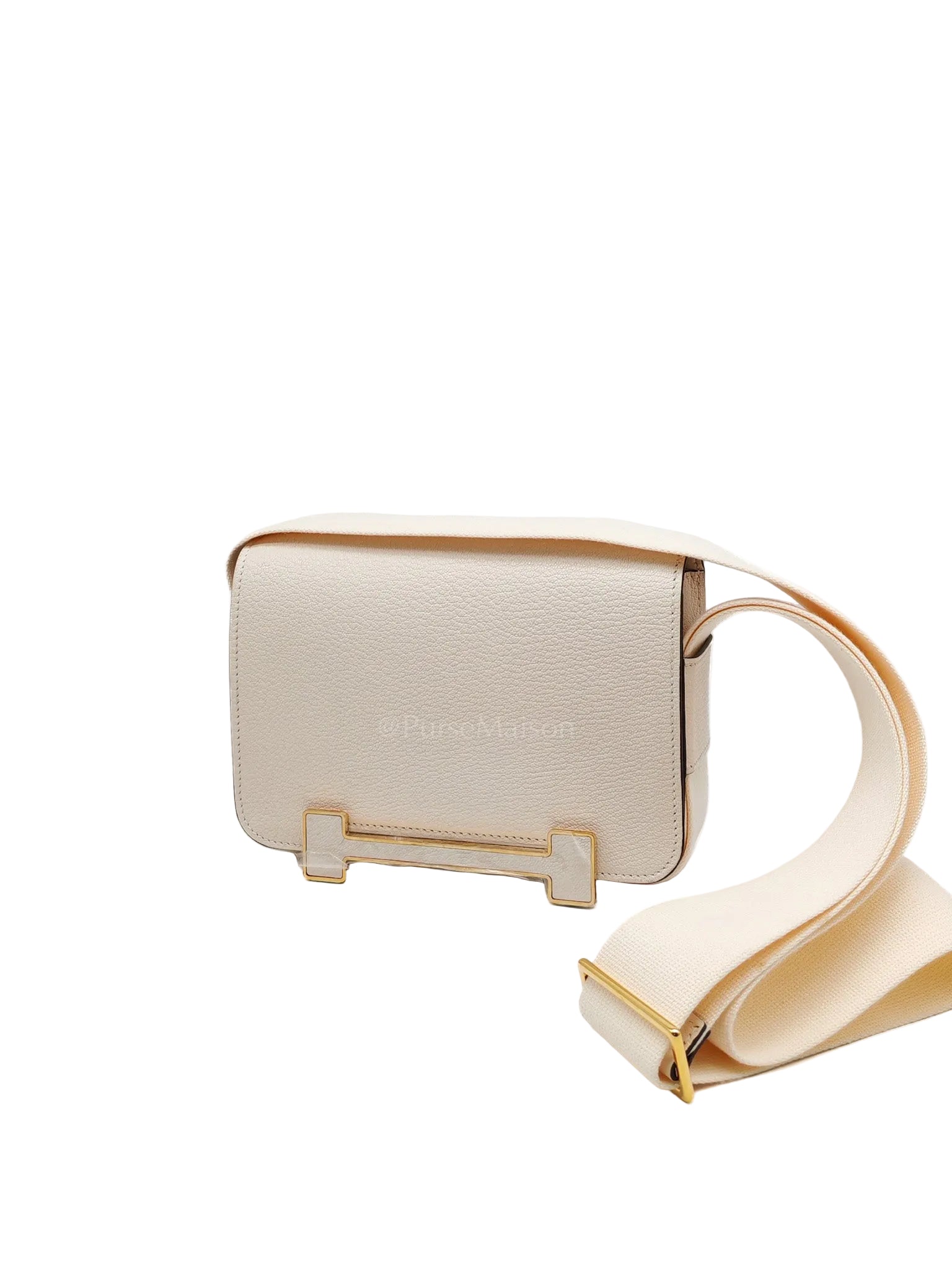 Geta in Nata Chevre Mysore Leather & Gold Hardware Stamp U(2022) | Purse Maison Luxury Bags Shop