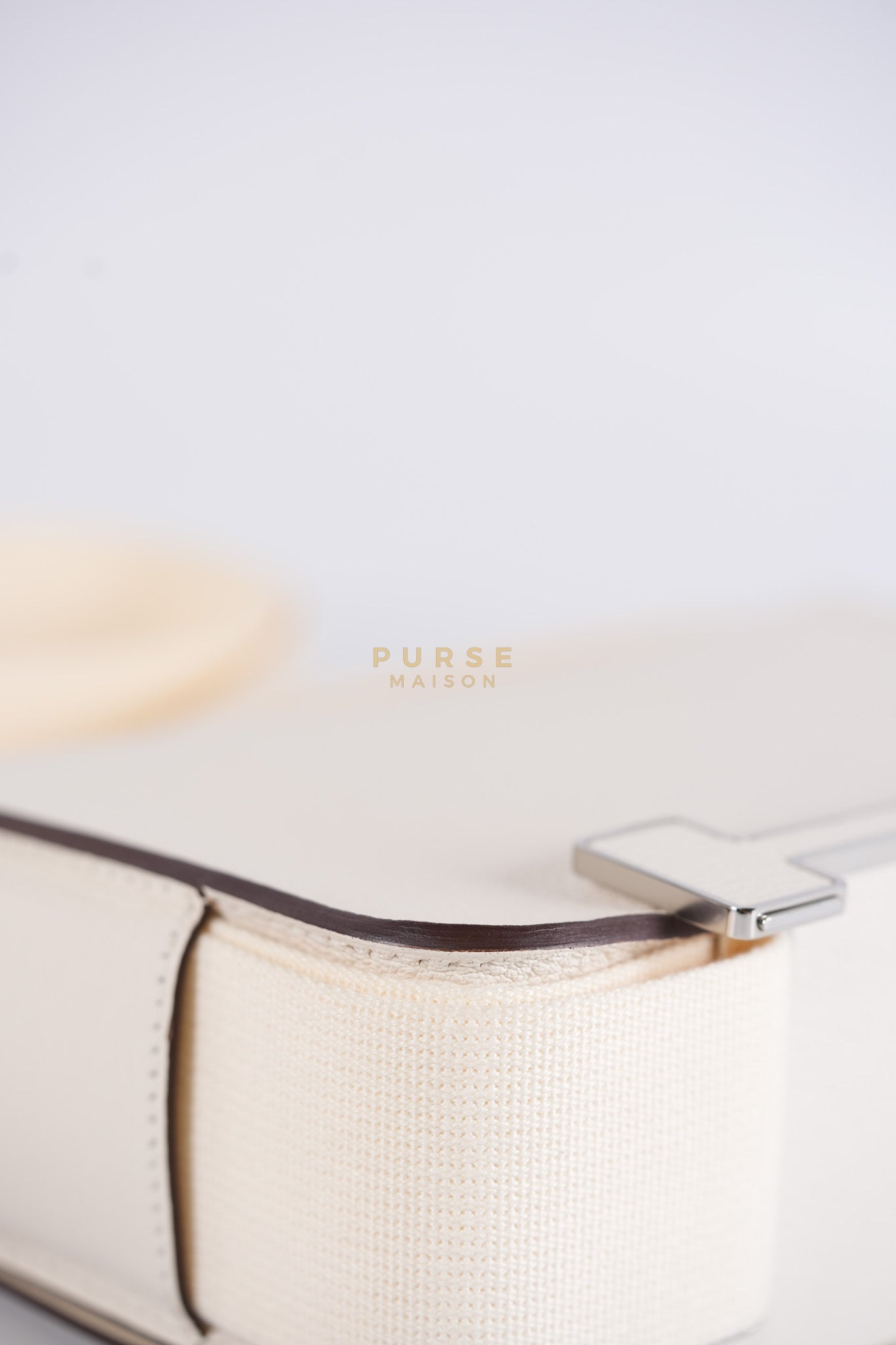 Geta in Nata Chevre Mysore Leather & Palladium Hardware Stamp W (2024) | Purse Maison Luxury Bags Shop