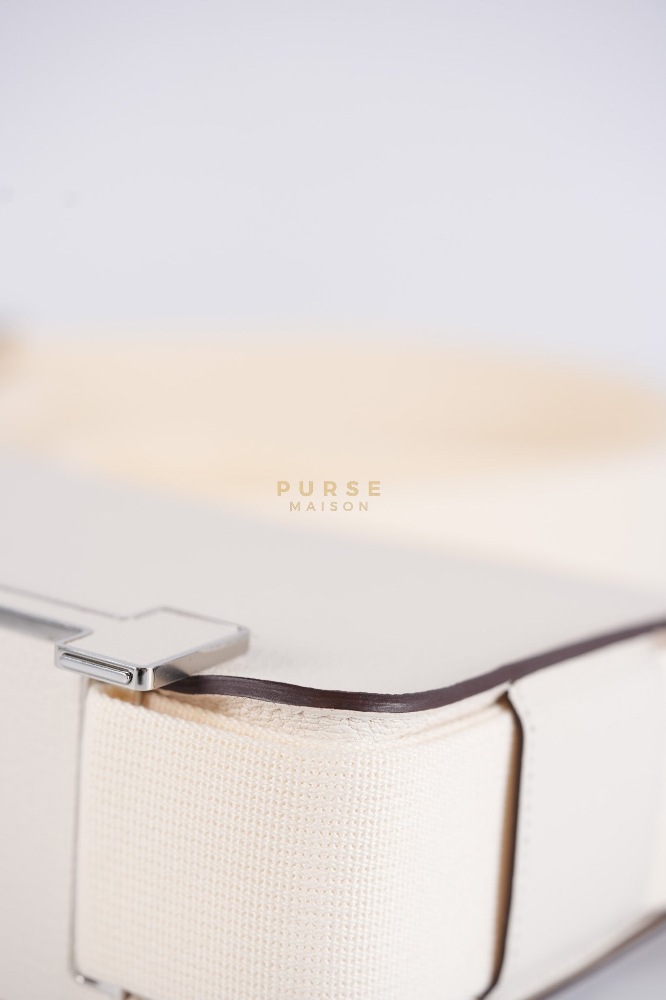 Geta in Nata Chevre Mysore Leather & Palladium Hardware Stamp W (2024) | Purse Maison Luxury Bags Shop