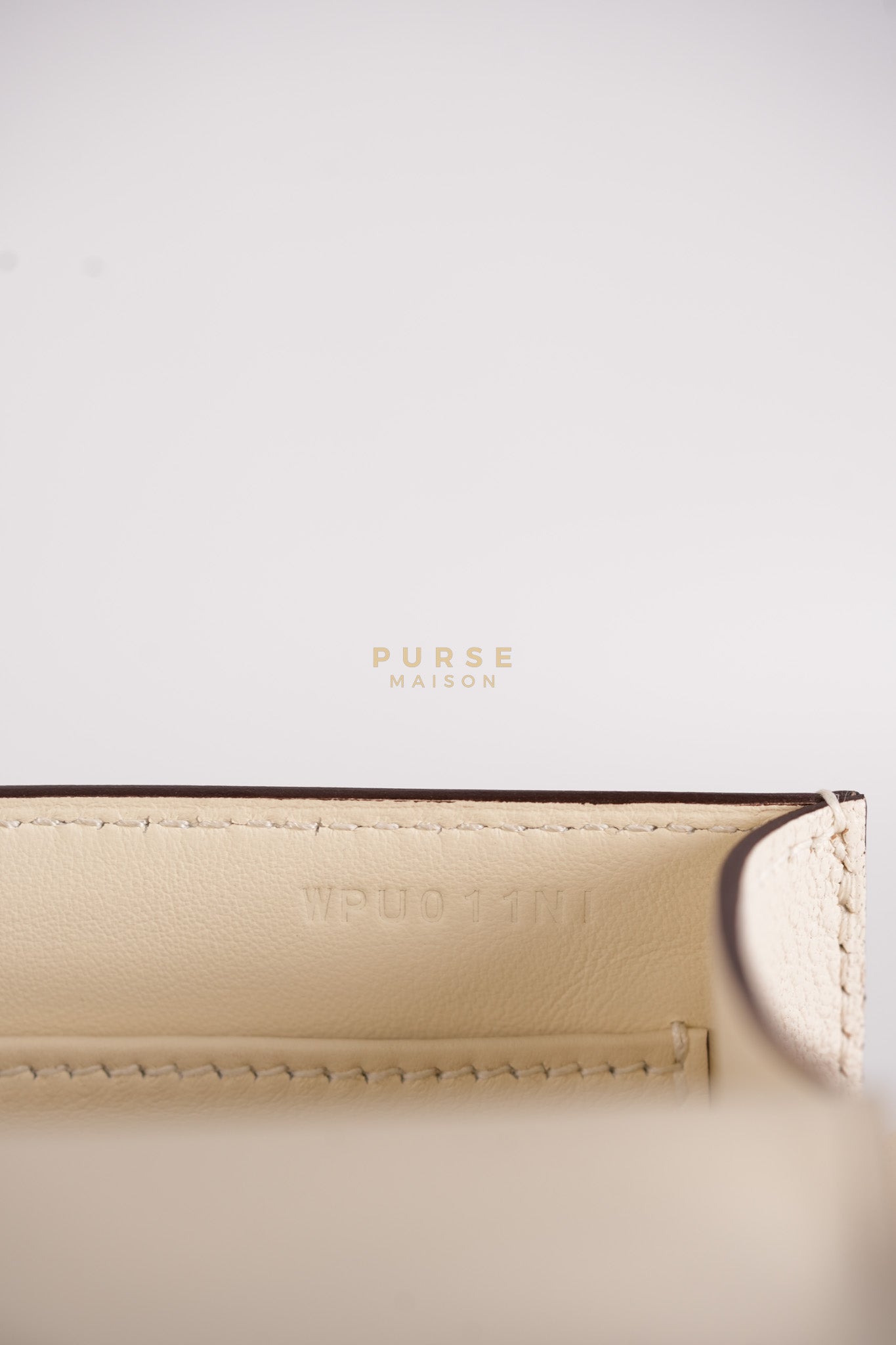 Geta in Nata Chevre Mysore Leather & Palladium Hardware Stamp W (2024) | Purse Maison Luxury Bags Shop