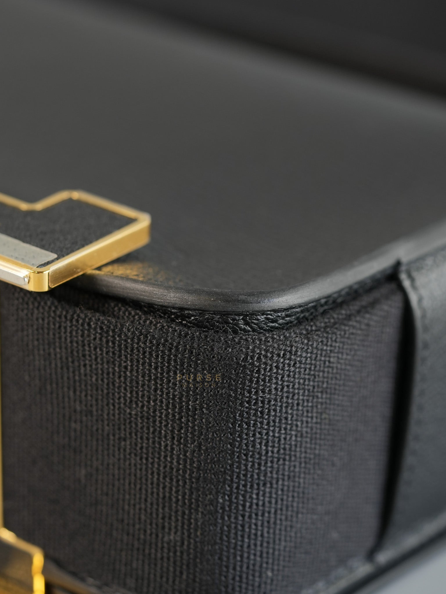 Geta Noir Chevre Mysore Gold Hardware Stamp B (2023) | Purse Maison Luxury Bags Shop