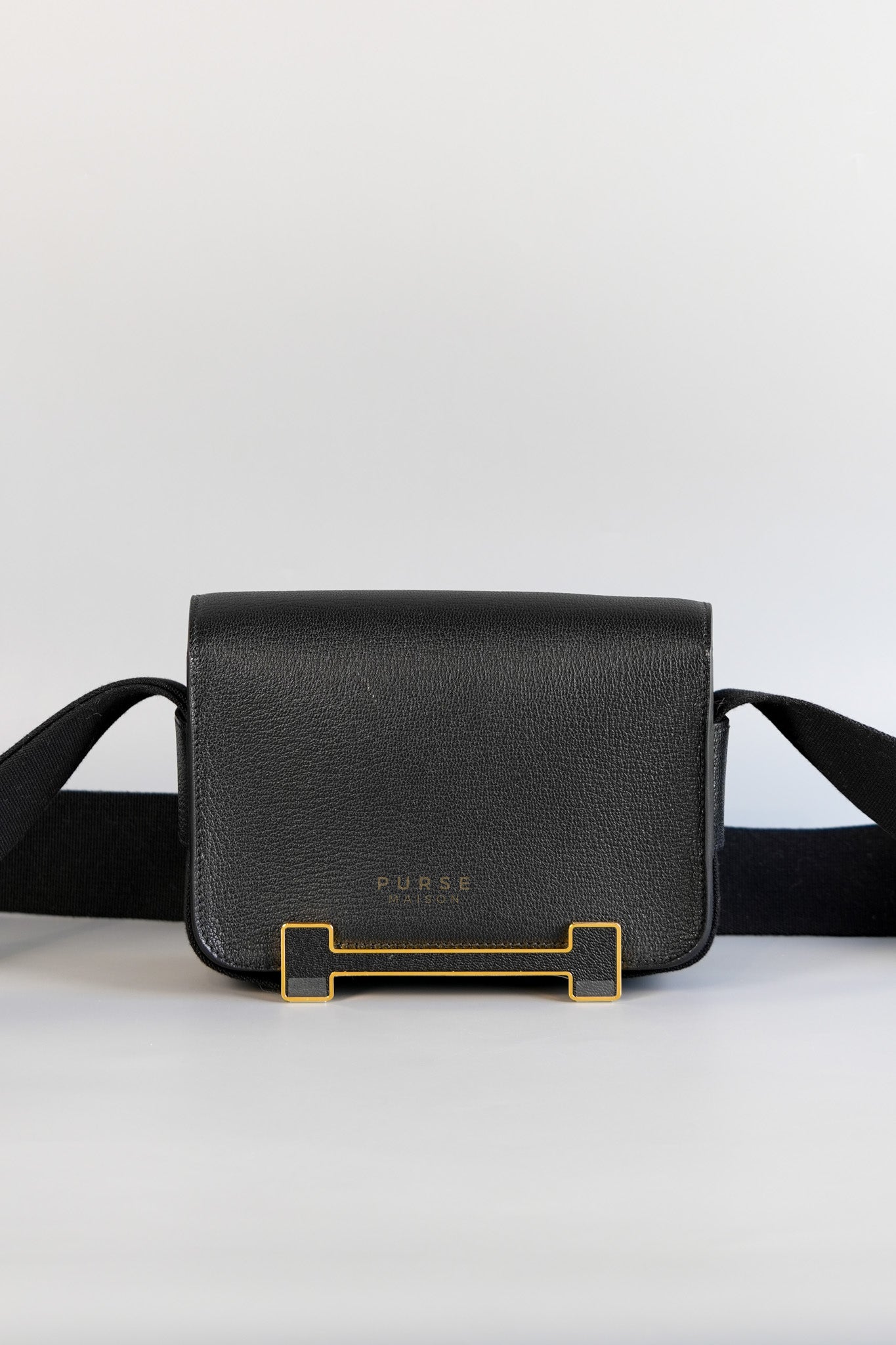 Geta Noir Chevre Mysore Gold Hardware Stamp B (2023) | Purse Maison Luxury Bags Shop