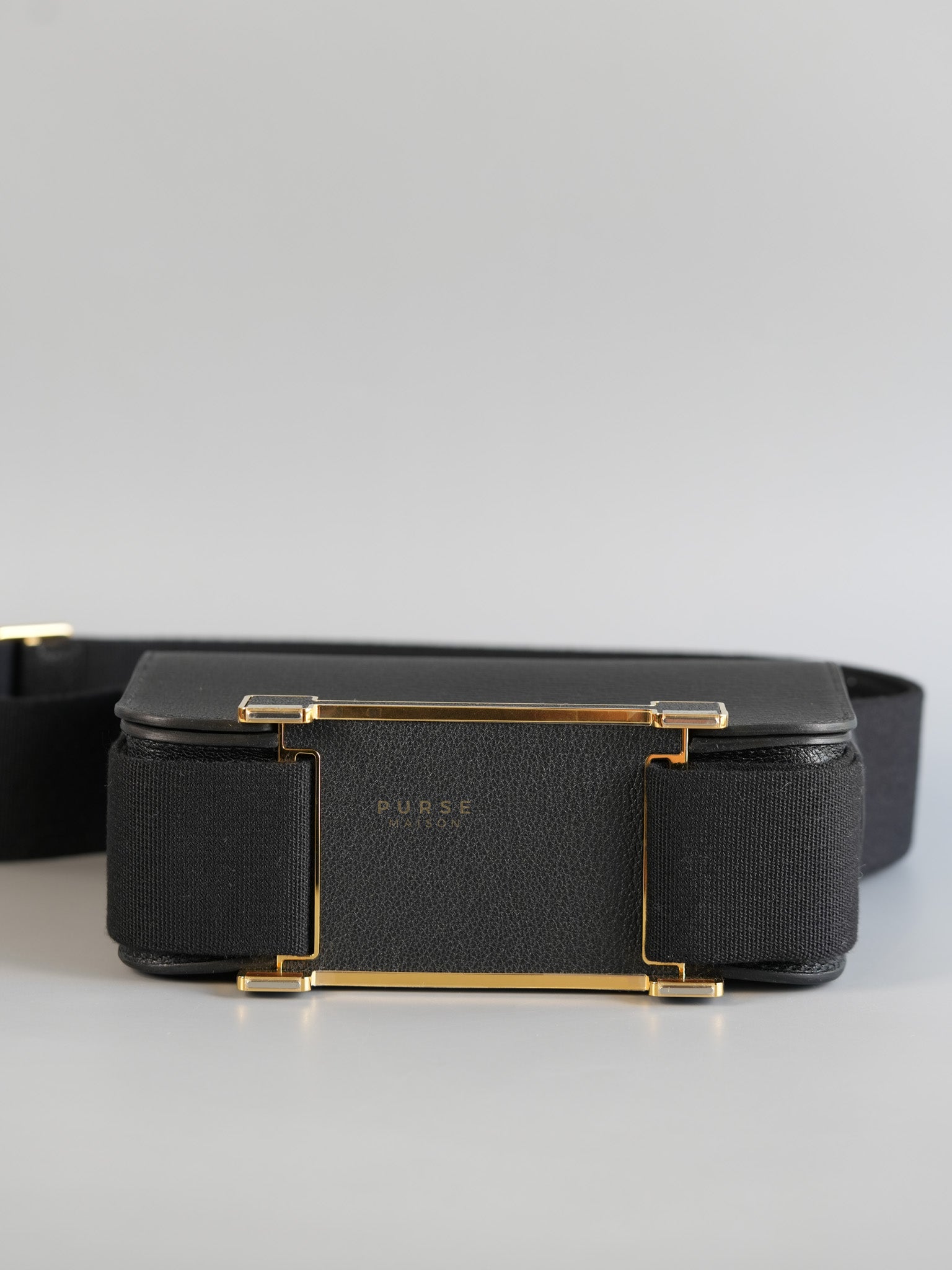 Geta Noir Chevre Mysore Gold Hardware Stamp B (2023) | Purse Maison Luxury Bags Shop