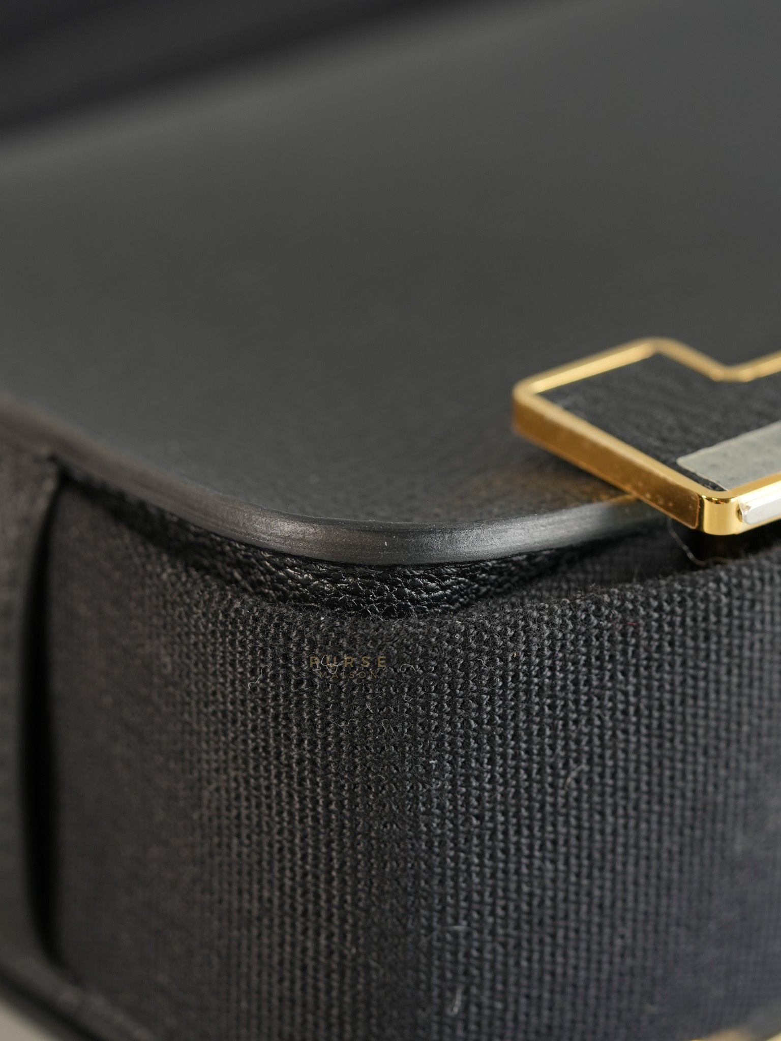 Geta Noir Chevre Mysore Gold Hardware Stamp B (2023) | Purse Maison Luxury Bags Shop