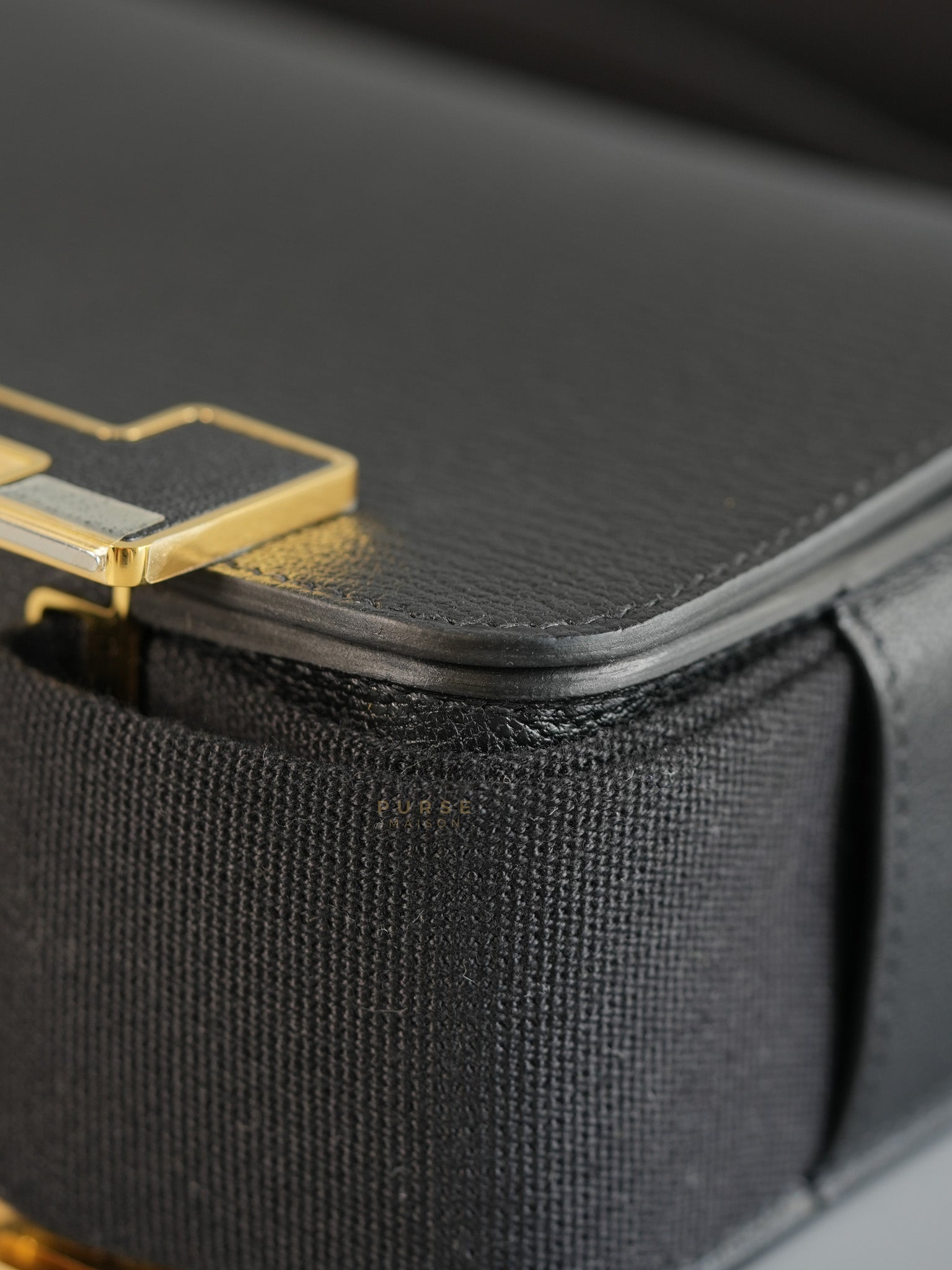 Geta Noir Chevre Mysore Gold Hardware Stamp B (2023) | Purse Maison Luxury Bags Shop
