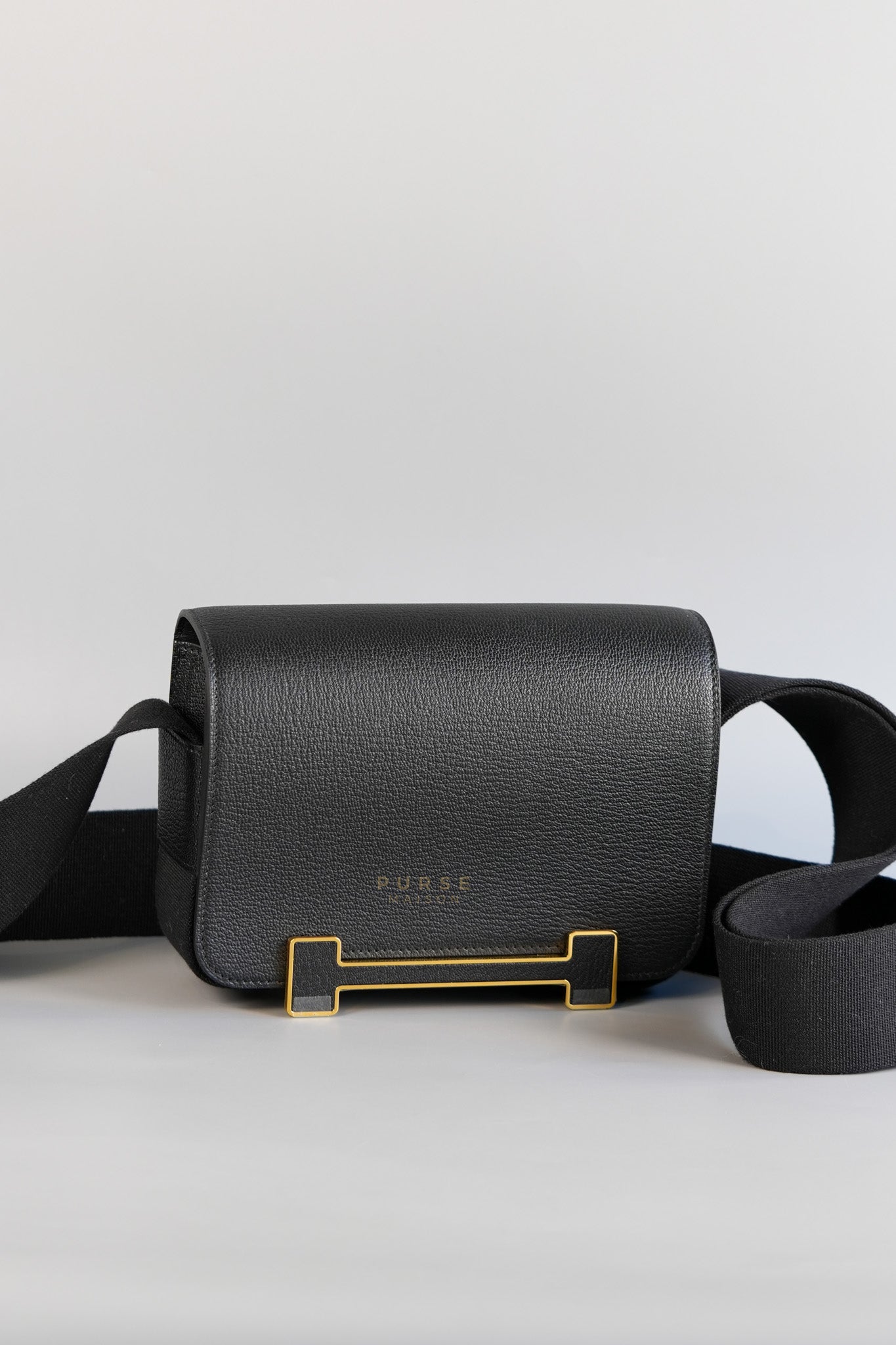 Geta Noir Chevre Mysore Gold Hardware Stamp B (2023) | Purse Maison Luxury Bags Shop