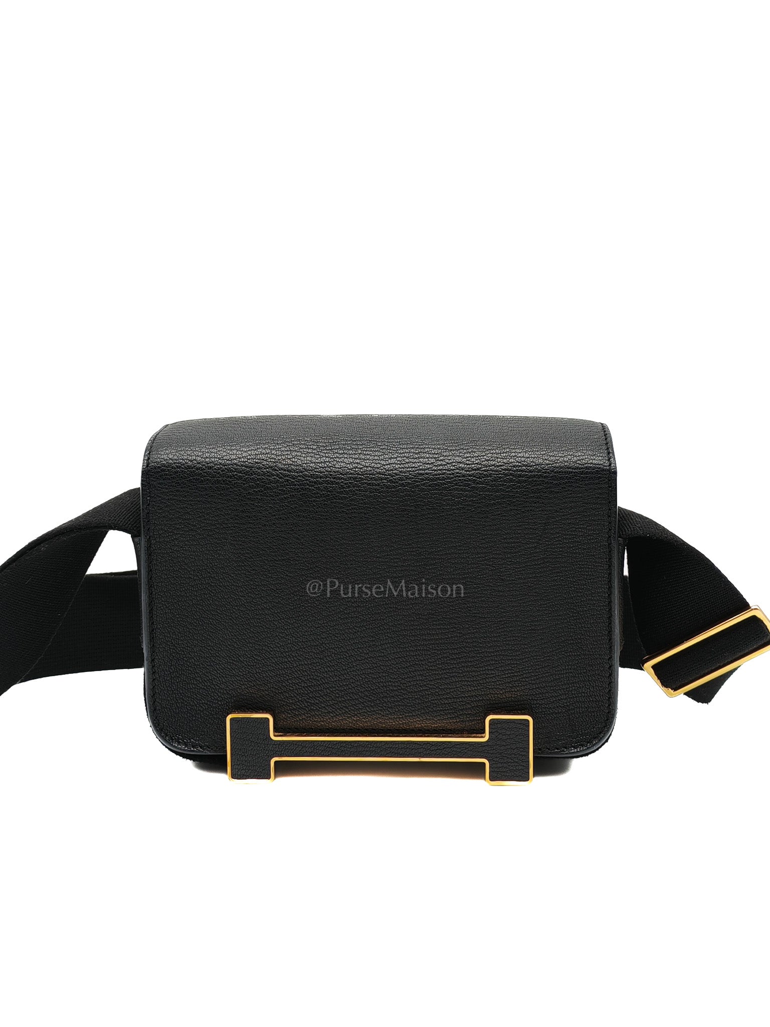 Geta in Black Chevre Mysore Leather & Gold Hardware Stamp B(2023)