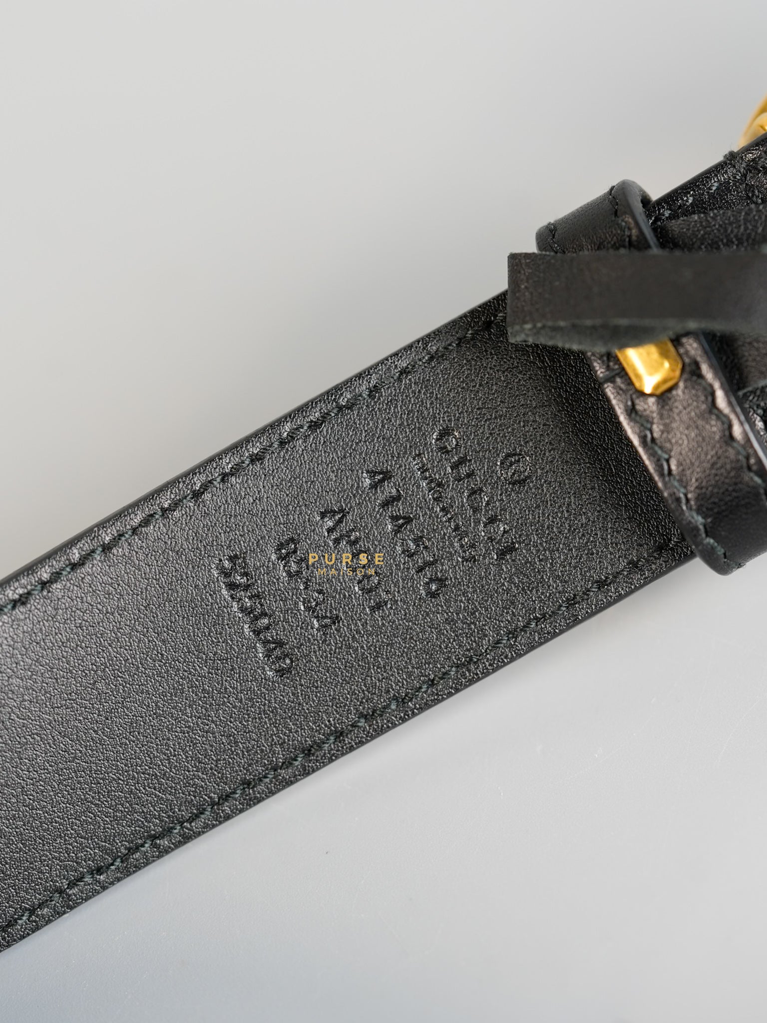 GG Black Leather Buckle Belt (85cm) | Purse Maison Luxury Bags Shop