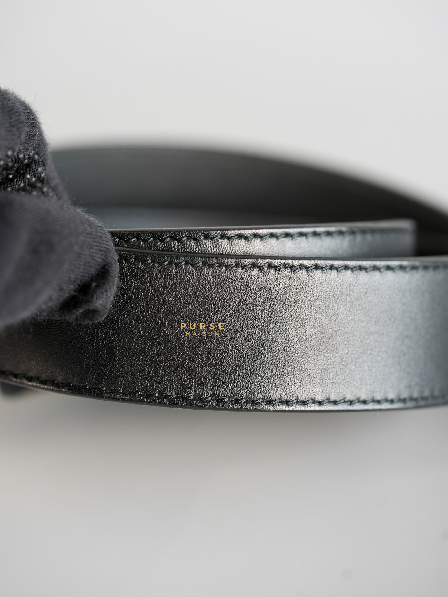 GG Black Leather Buckle Belt (85cm) | Purse Maison Luxury Bags Shop