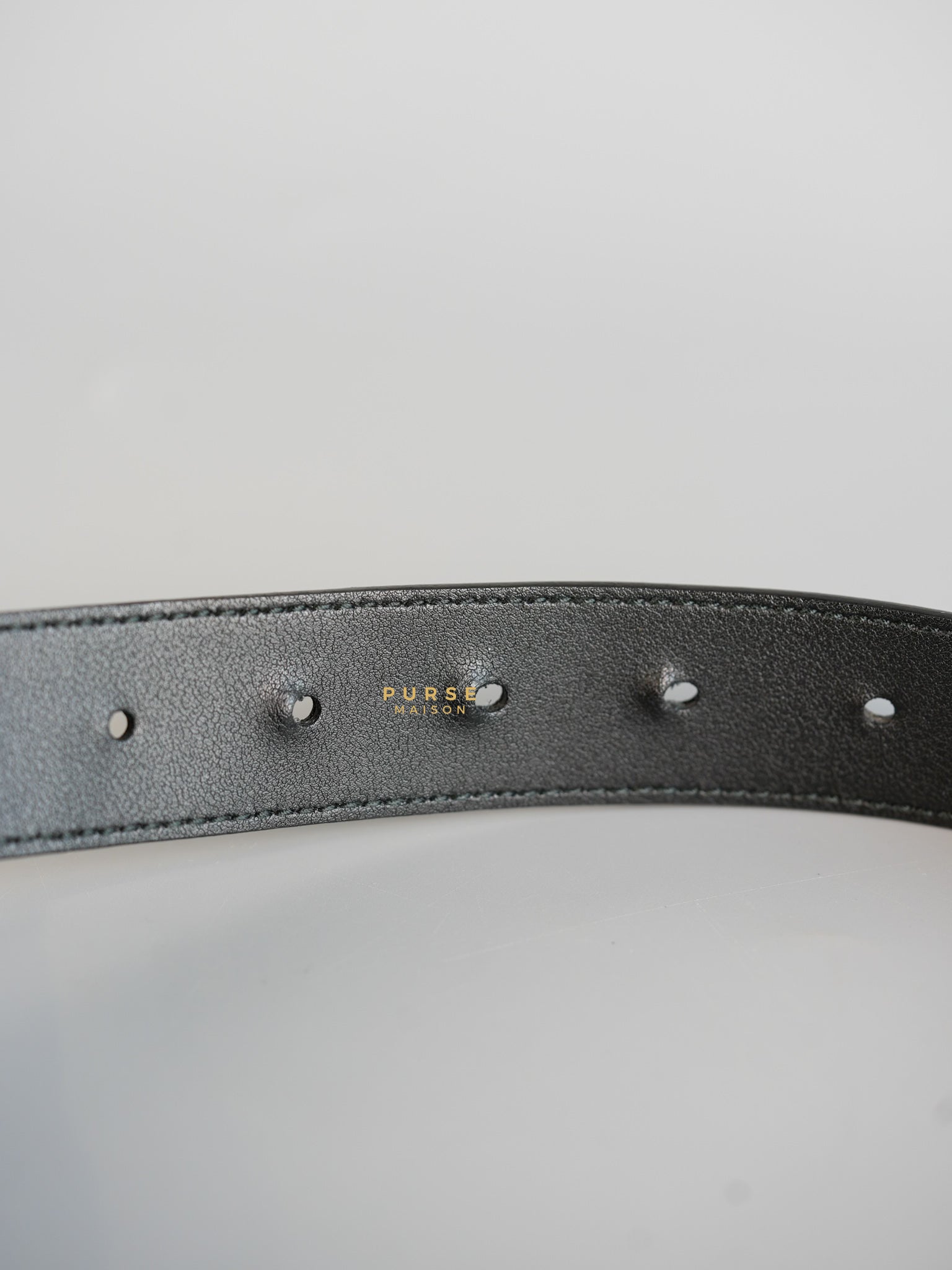 GG Black Leather Buckle Belt (85cm) | Purse Maison Luxury Bags Shop