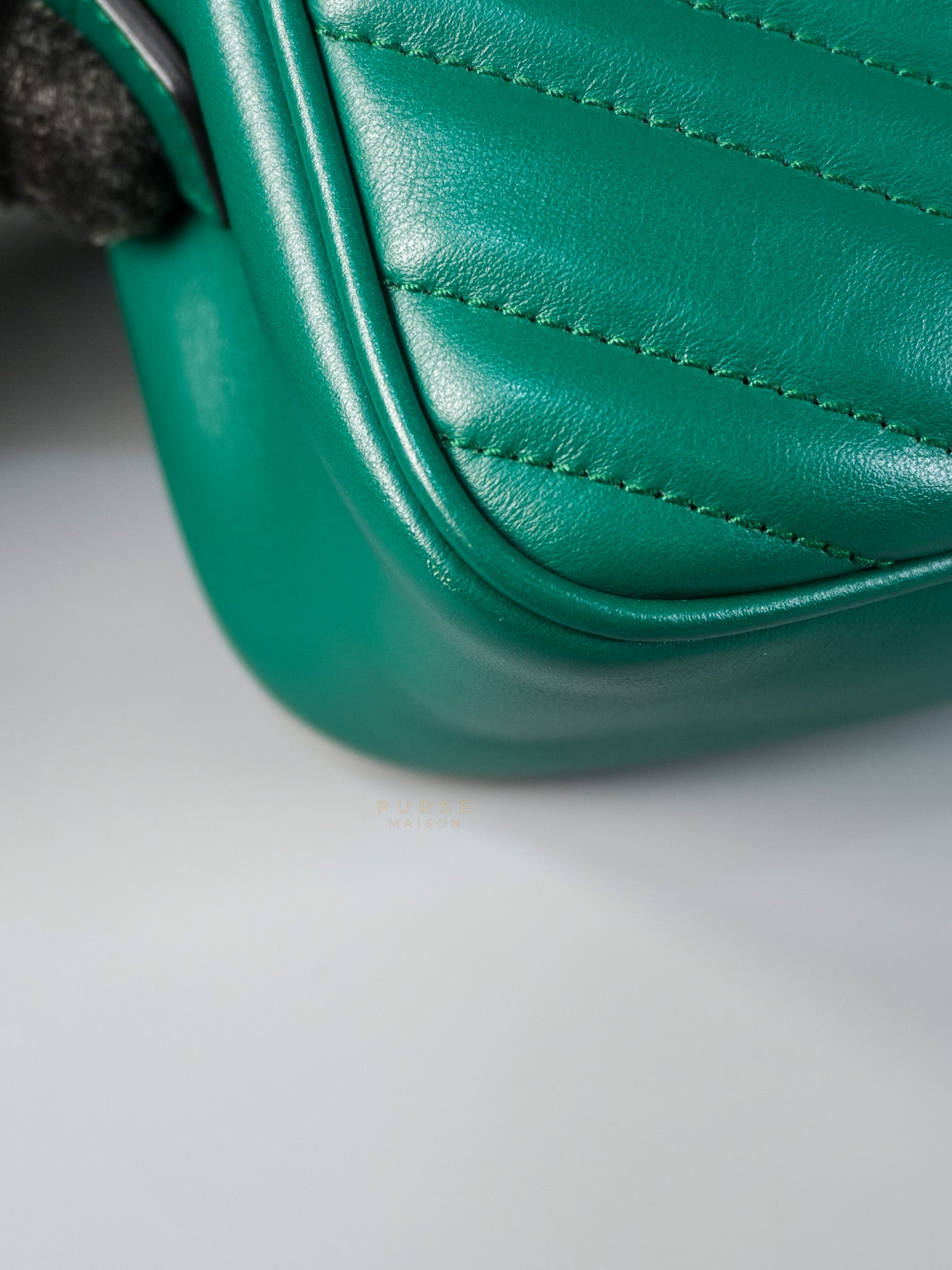 GG Camera Bag in Emerald Green Marmont Leather | Purse Maison Luxury Bags Shop