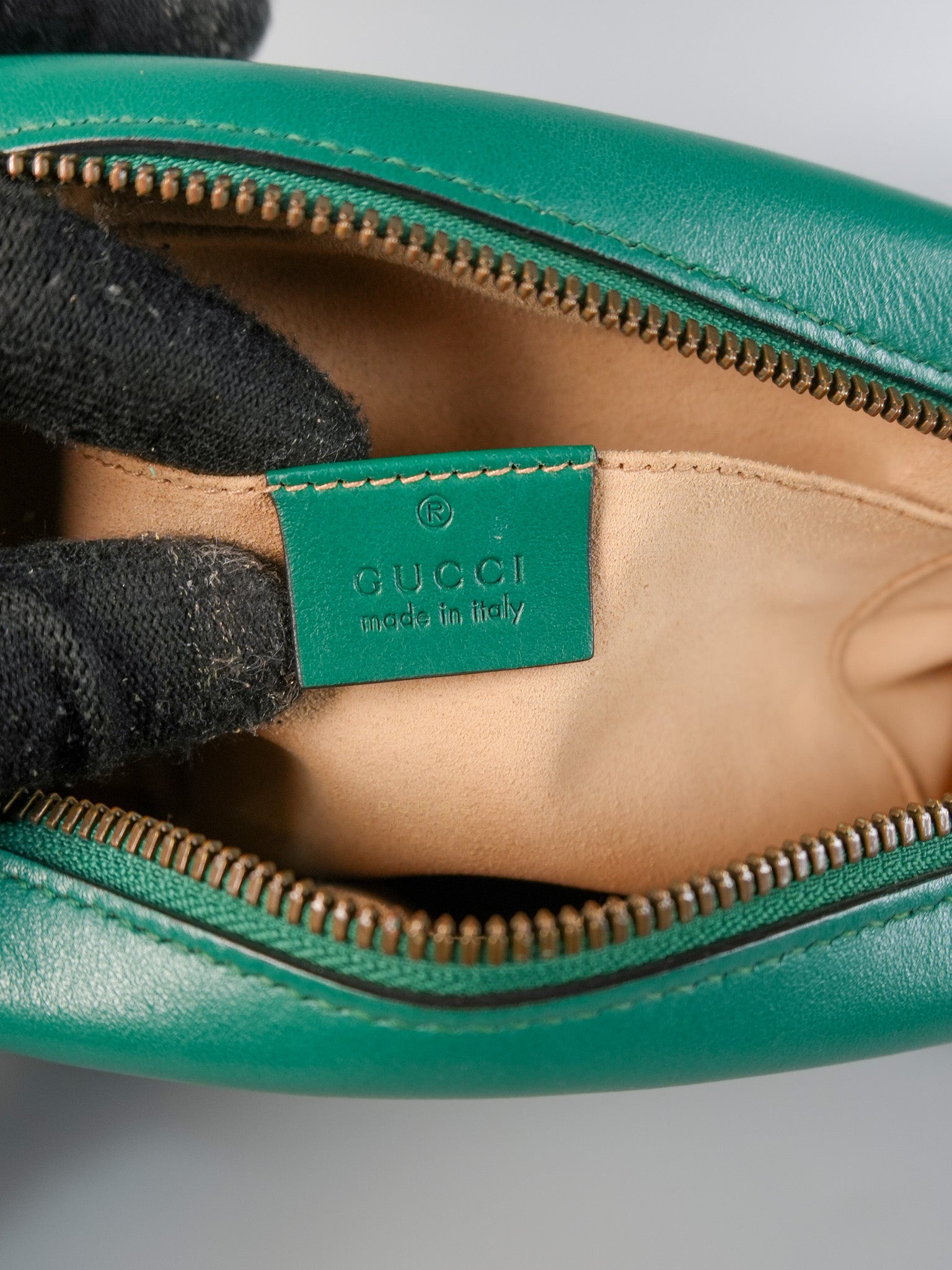 GG Camera Bag in Emerald Green Marmont Leather | Purse Maison Luxury Bags Shop