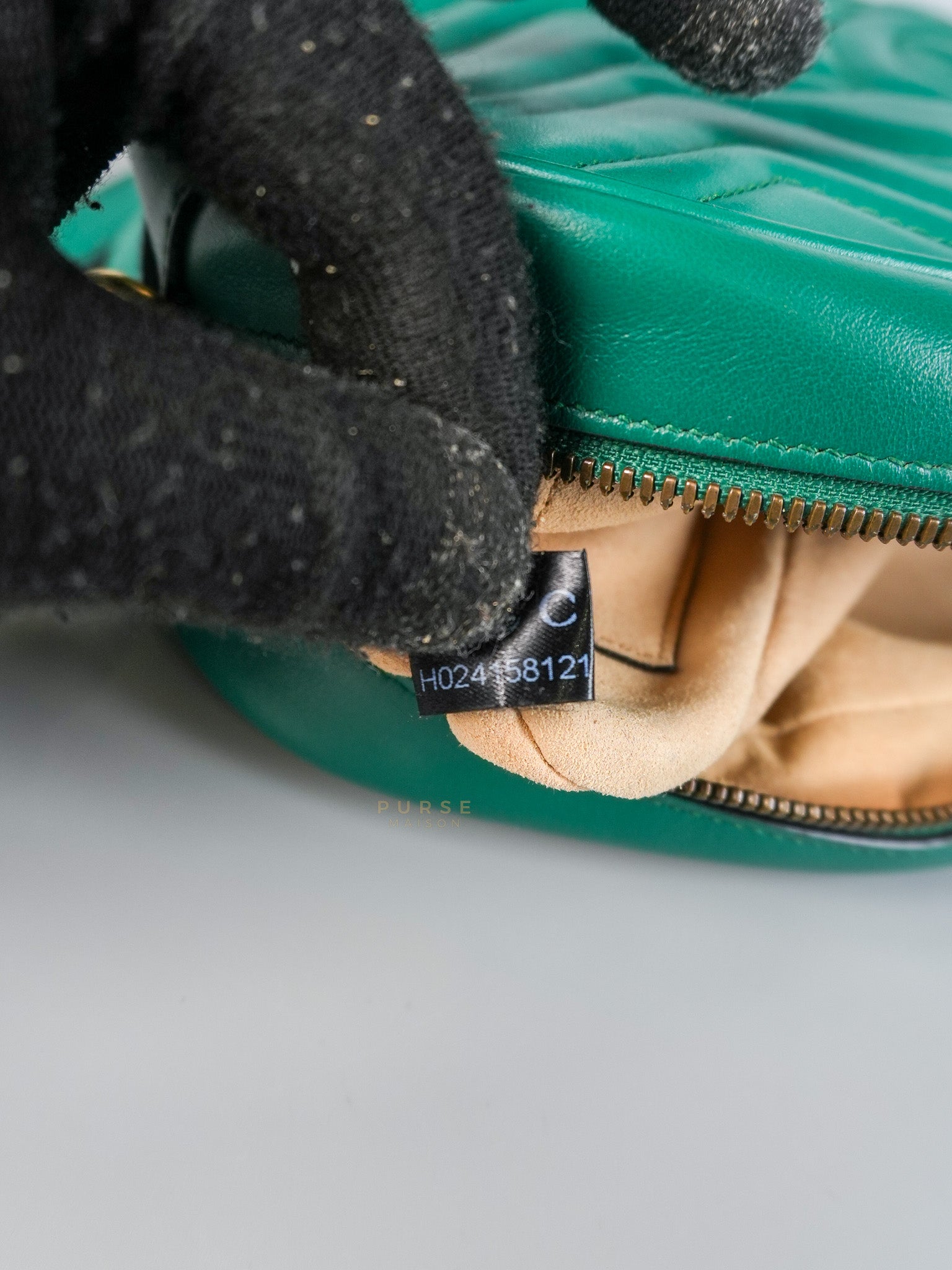 GG Camera Bag in Emerald Green Marmont Leather | Purse Maison Luxury Bags Shop