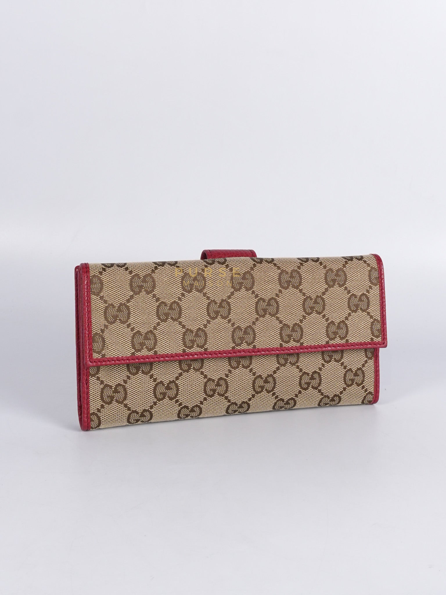 GG Canvas Long Wallet in Red Trim | Purse Maison Luxury Bags Shop