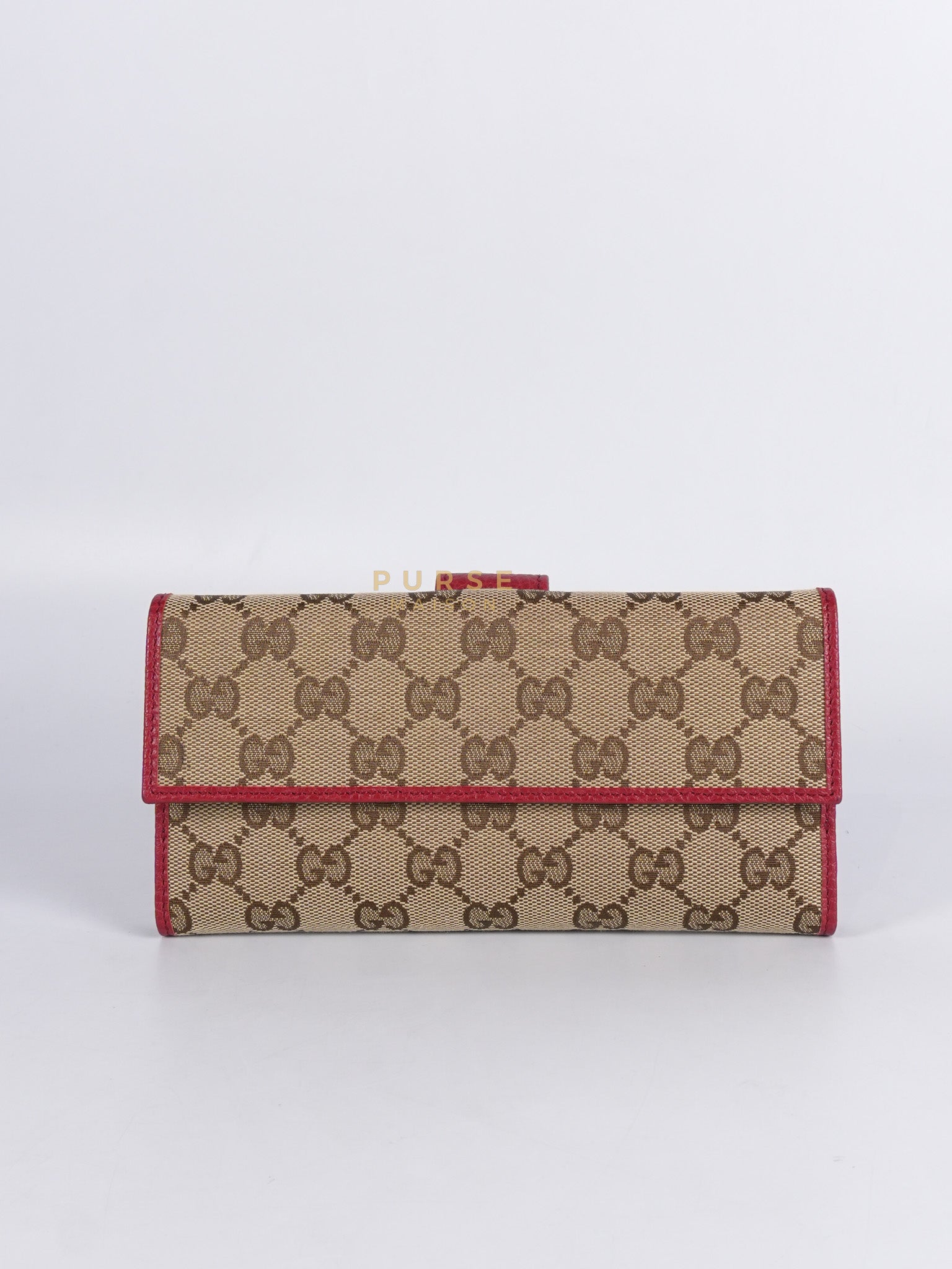 GG Canvas Long Wallet in Red Trim | Purse Maison Luxury Bags Shop