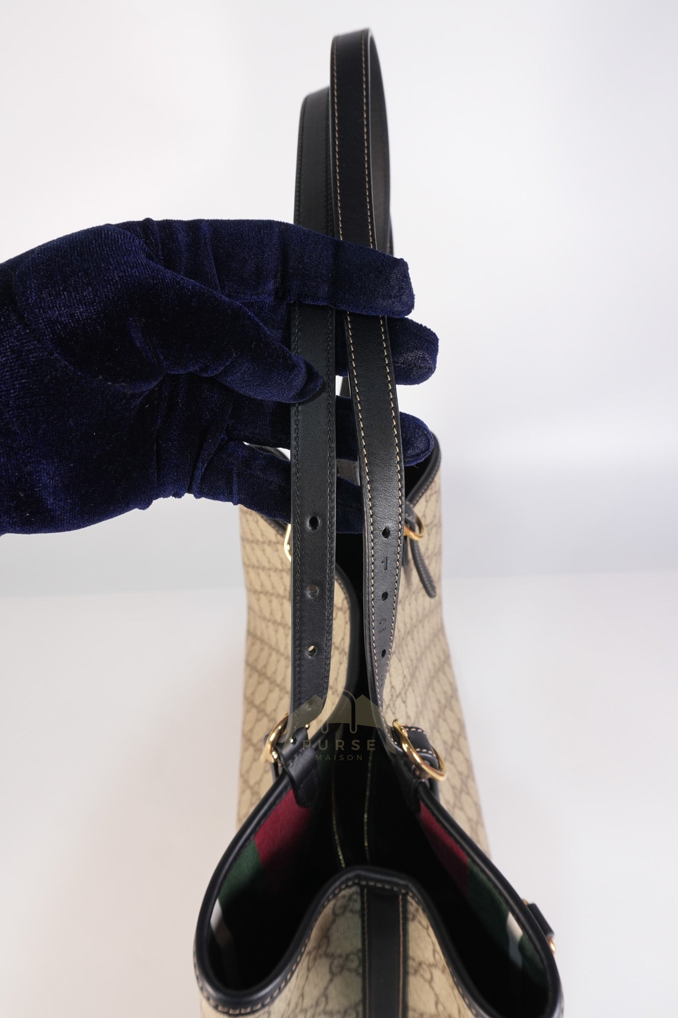 GG Emblem Tote Bag Medium in Supreme Canvas & Gold Hardware | Purse Maison Luxury Bags Shop