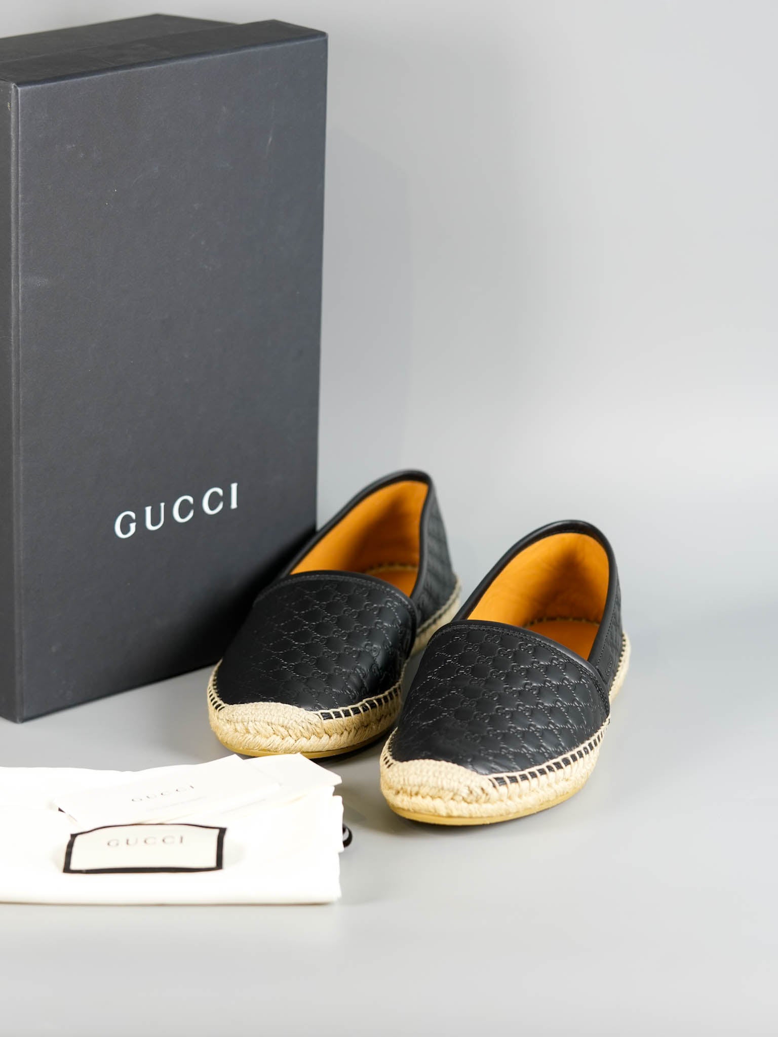 GG Espadrilles Black Microguccissima GG Signature Leather Size 38 EU (25cm) | Purse Maison Luxury Bags Shop