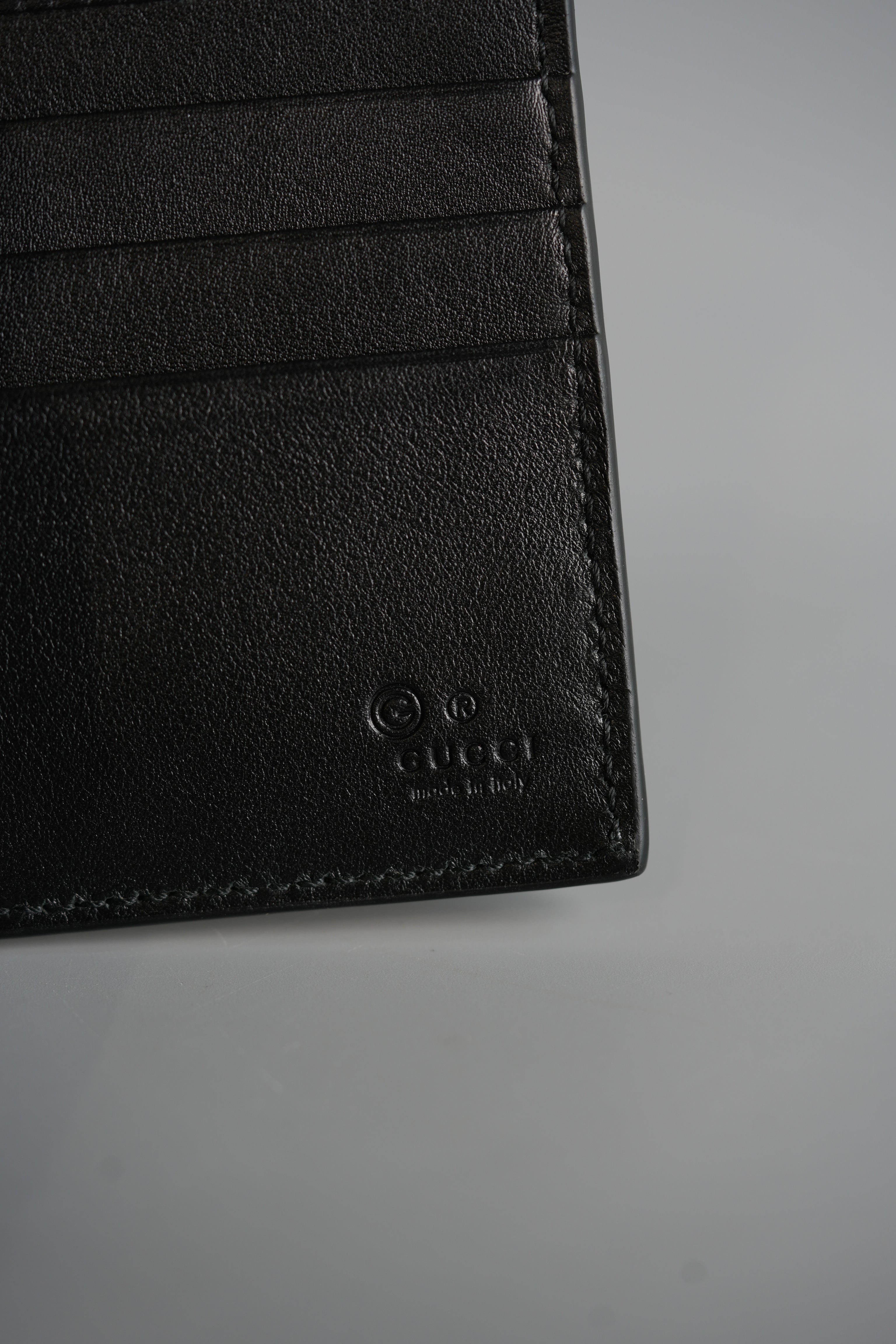 GG Guccissima Emblem Black Bi-Fold Wallet | Purse Maison Luxury Bags Shop