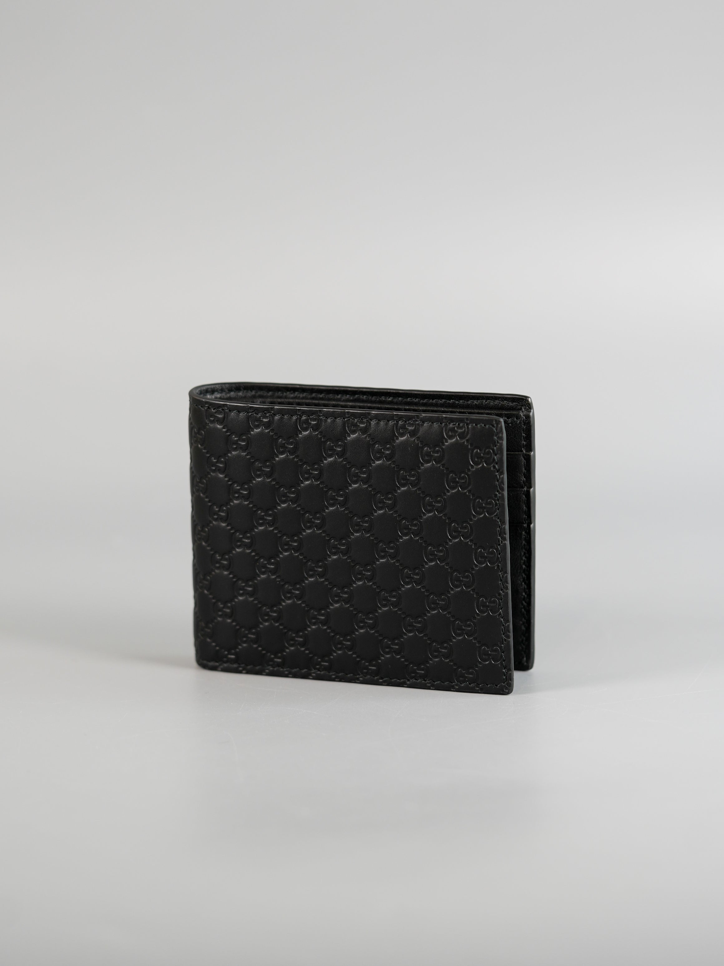 GG Guccissima Emblem Black Bi-Fold Wallet | Purse Maison Luxury Bags Shop