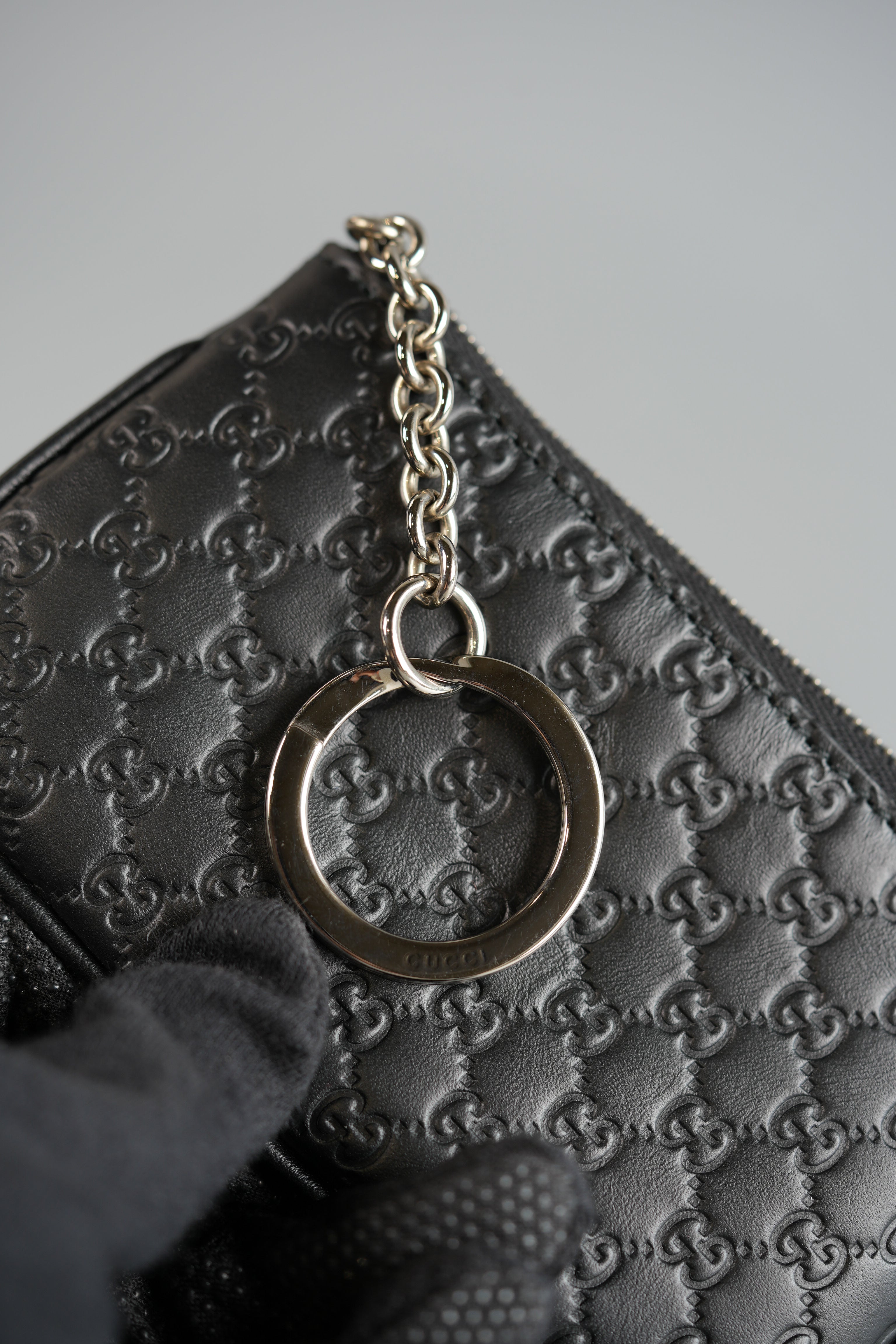 GG Guccissima Emblem Black Keycles | Purse Maison Luxury Bags Shop