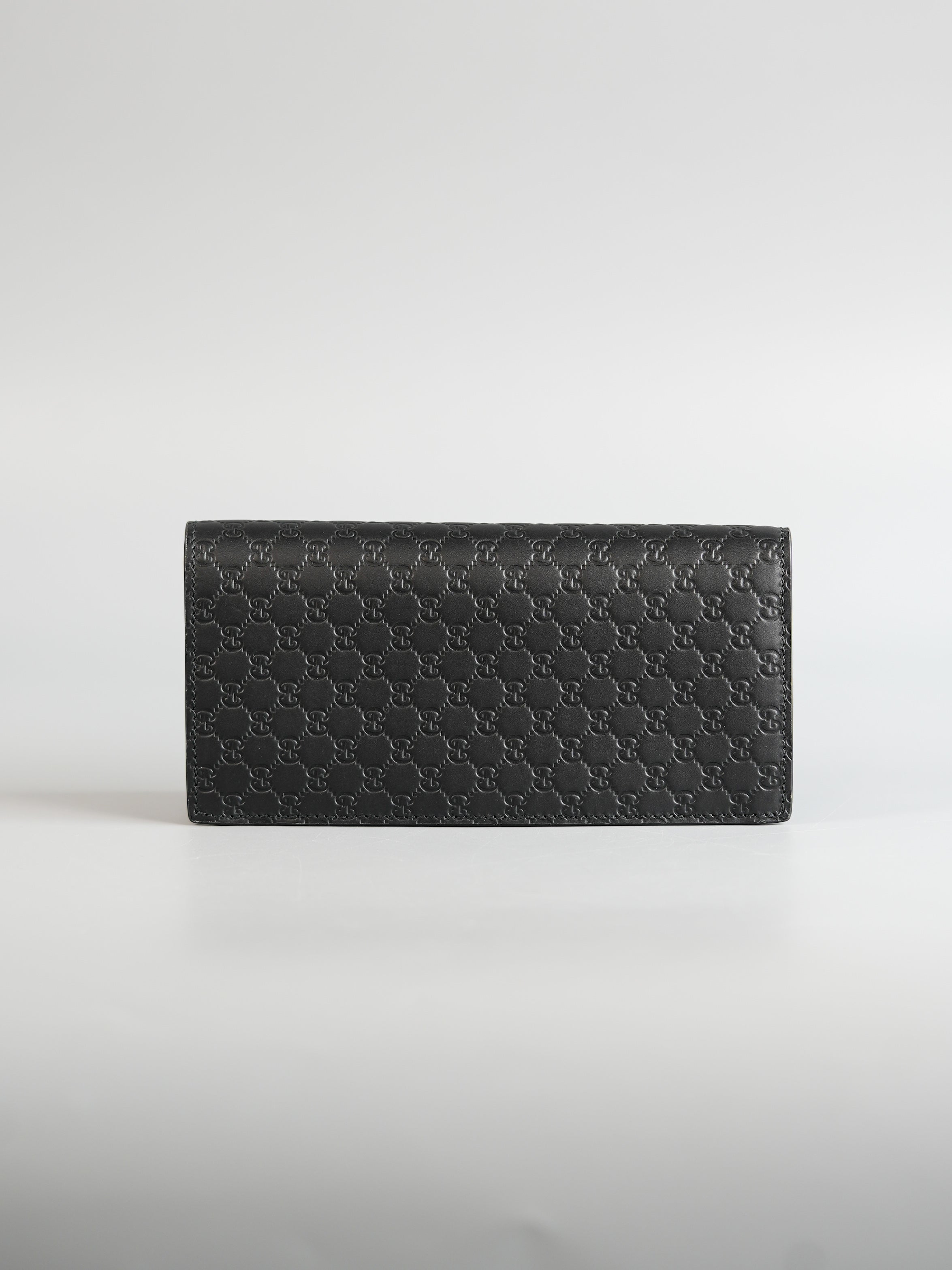 GG Guccissima Emblem Black Long Bi-Fold Wallet | Purse Maison Luxury Bags Shop