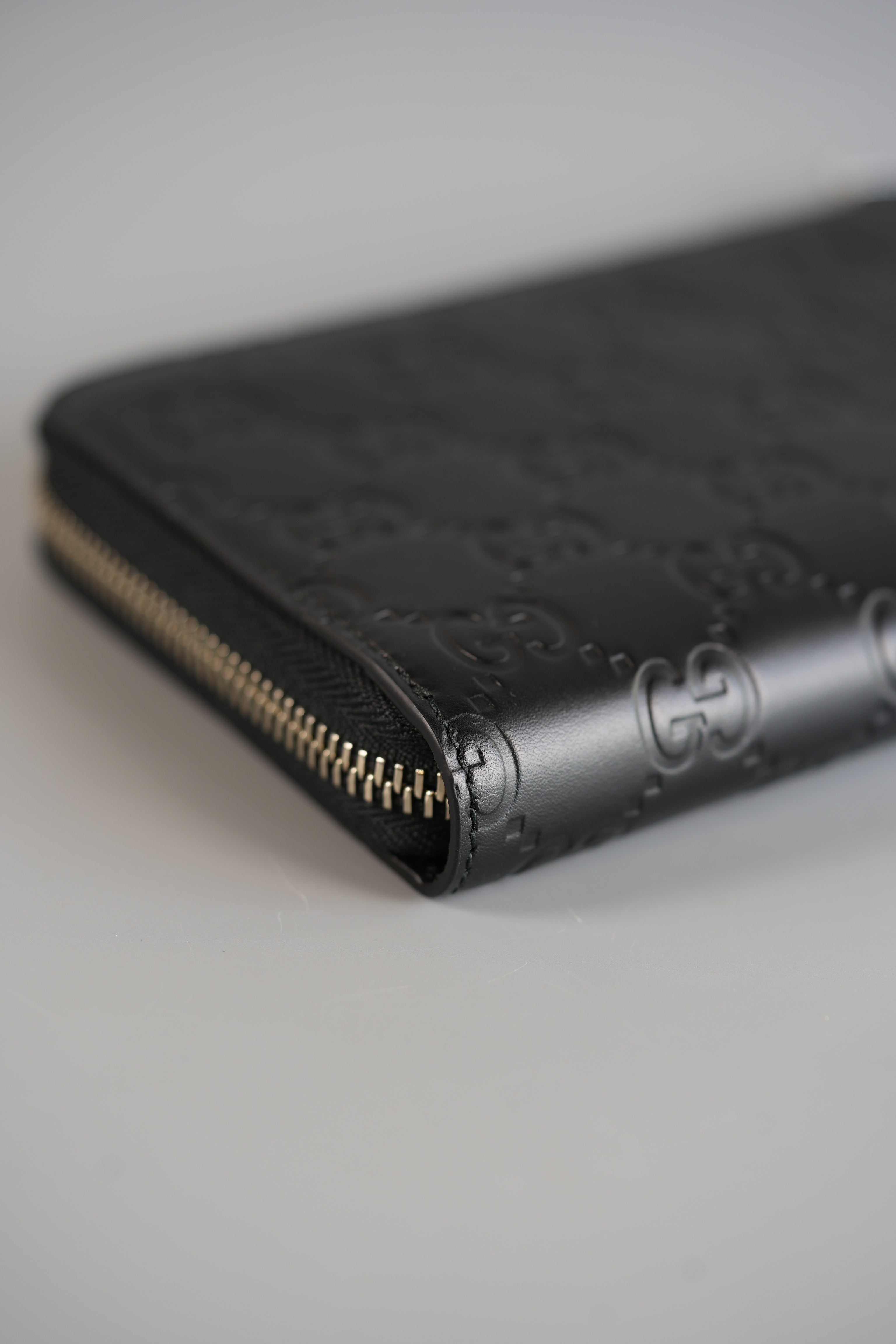 GG Guccissima Emblem Black Long Zipped Wallet | Purse Maison Luxury Bags Shop