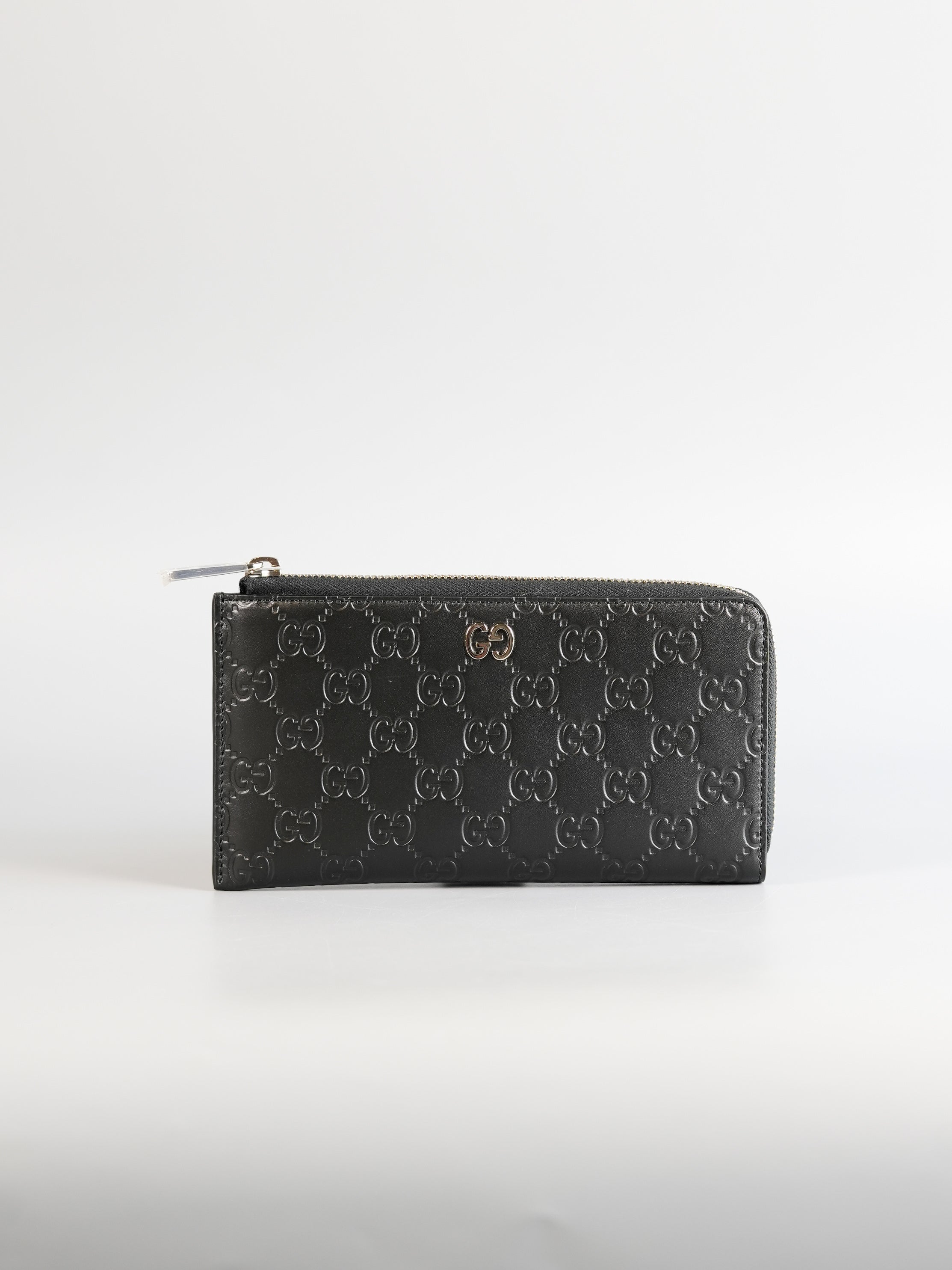 GG Guccissima Emblem Black Long Zipped Wallet | Purse Maison Luxury Bags Shop