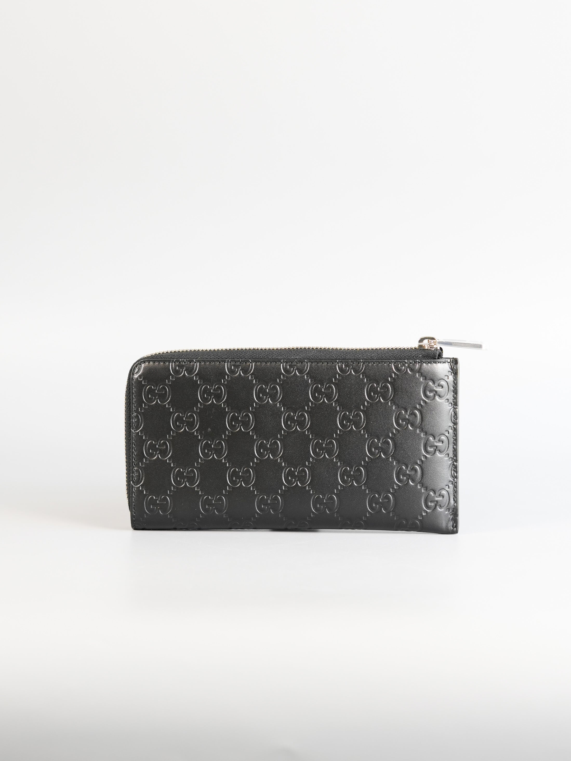 GG Guccissima Emblem Black Long Zipped Wallet | Purse Maison Luxury Bags Shop