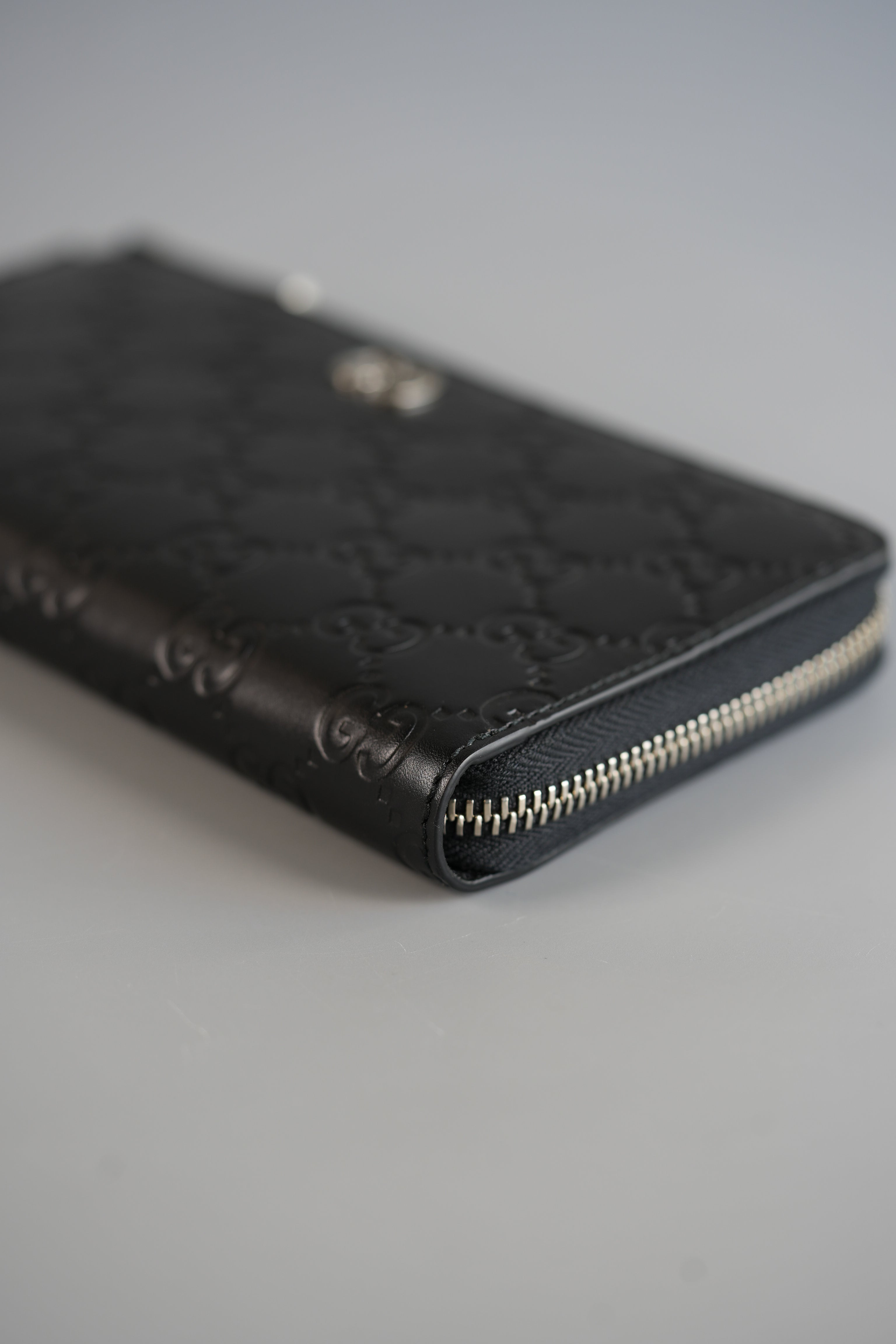 GG Guccissima Emblem Black Long Zipped Wallet | Purse Maison Luxury Bags Shop