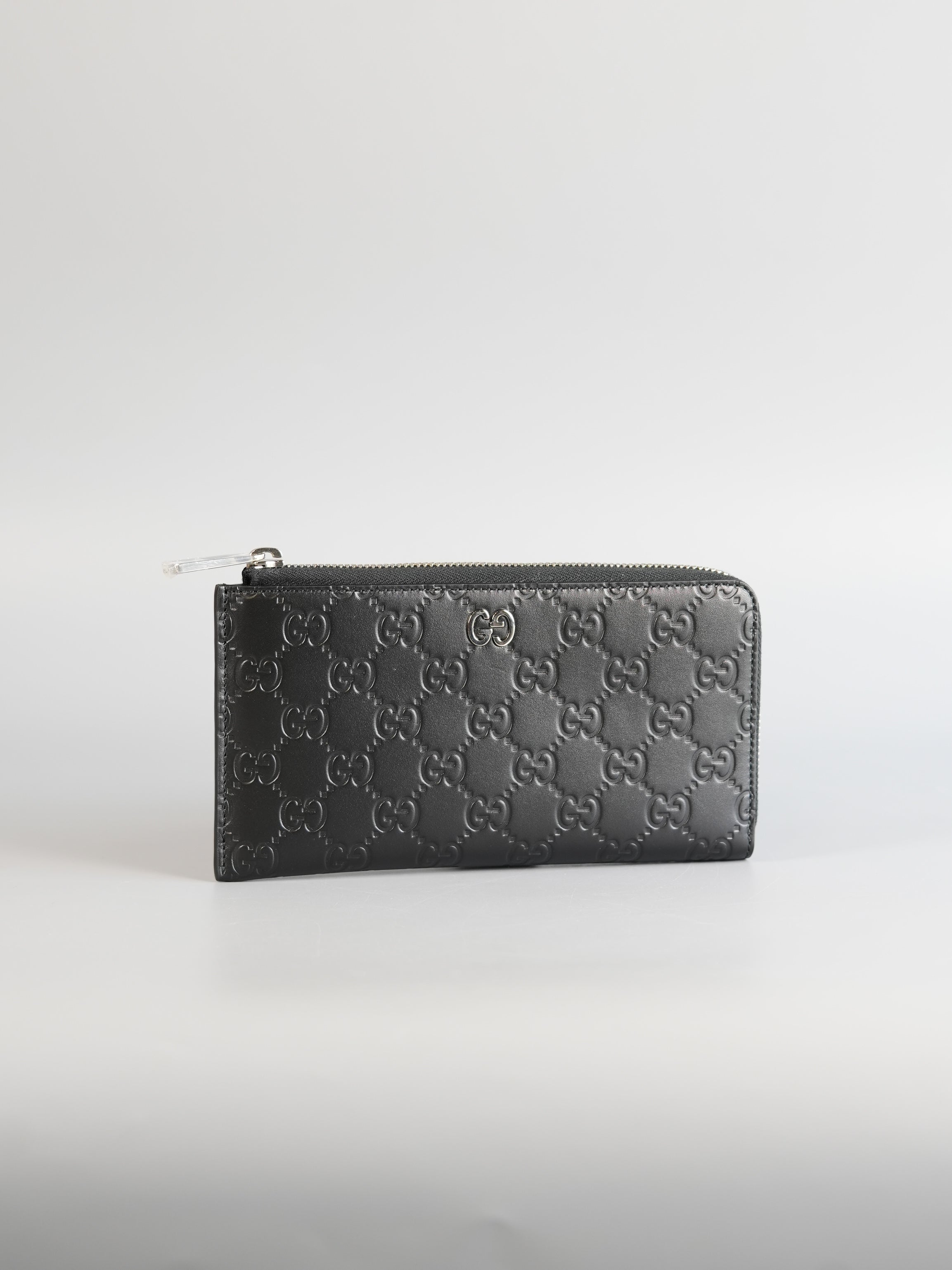 GG Guccissima Emblem Black Long Zipped Wallet | Purse Maison Luxury Bags Shop