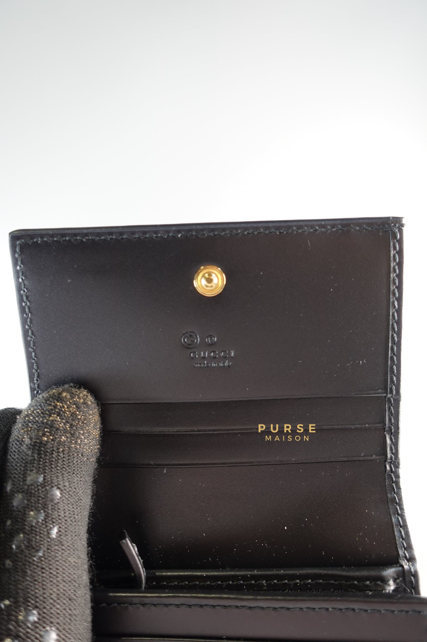 GG Guccissima Emblem Black Wallet | Purse Maison Luxury Bags Shop