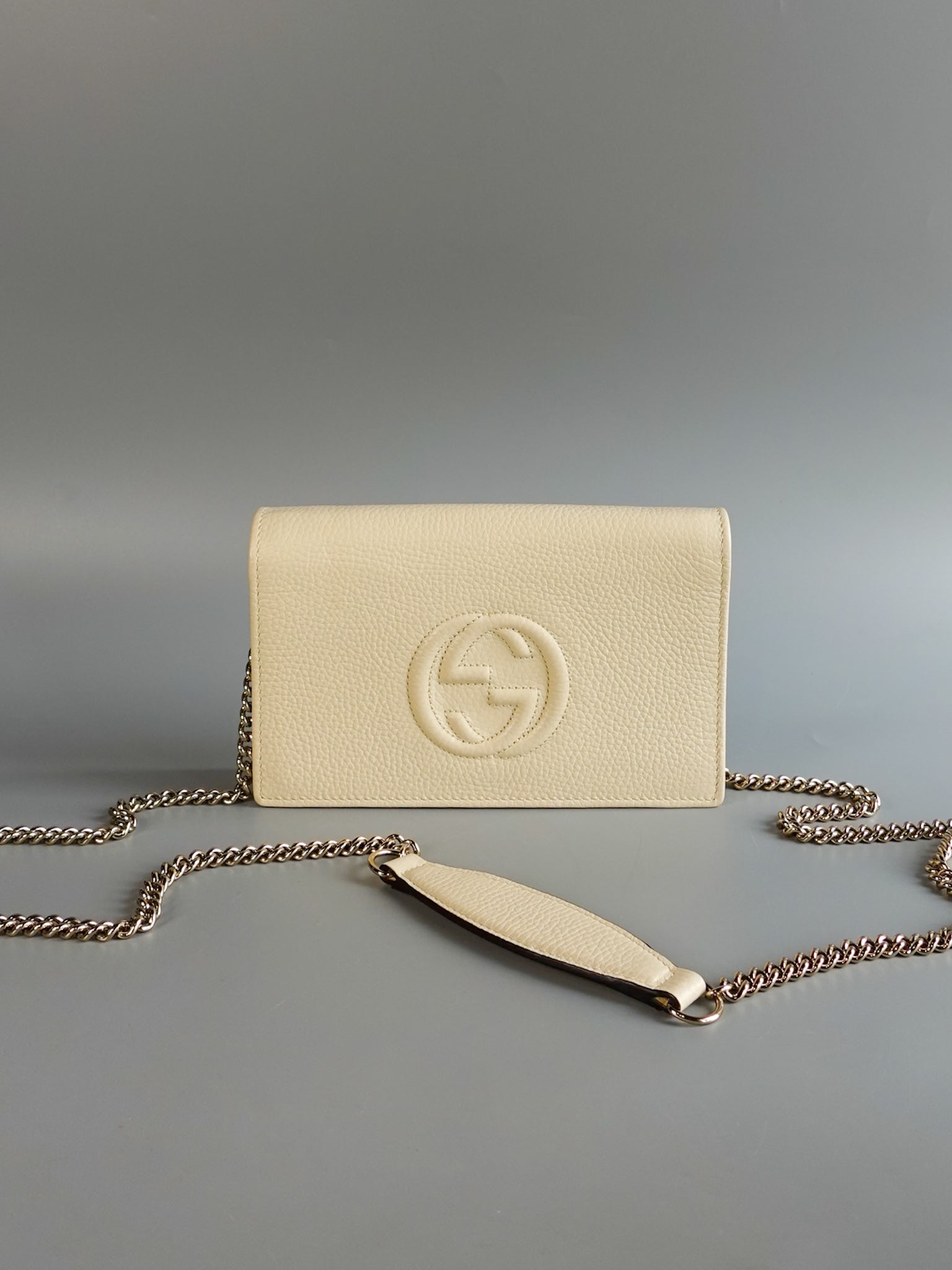 GG Ivory White Leather Sling Crossbody Bag | Purse Maison Luxury Bags Shop