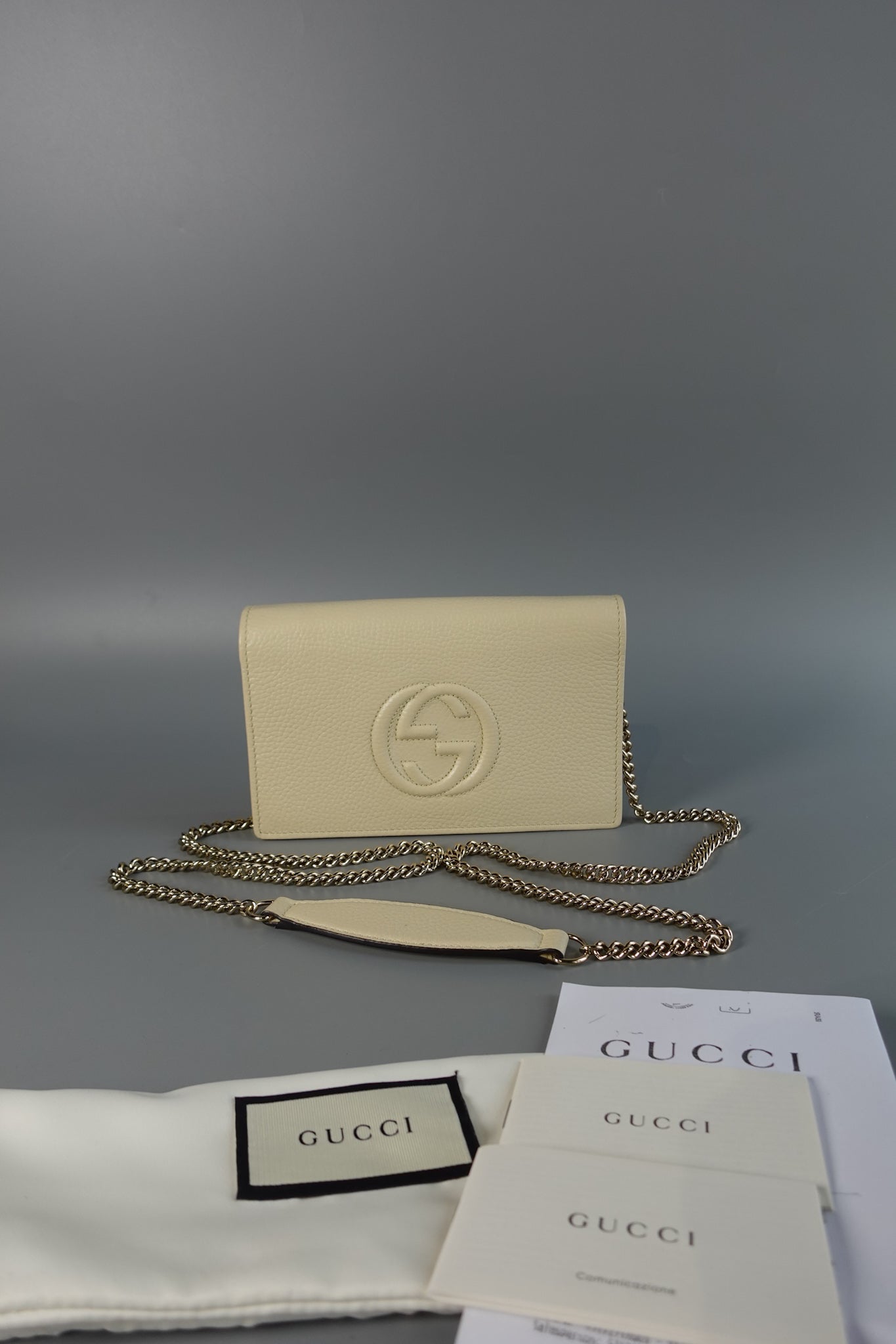 GG Ivory White Leather Sling Crossbody Bag | Purse Maison Luxury Bags Shop