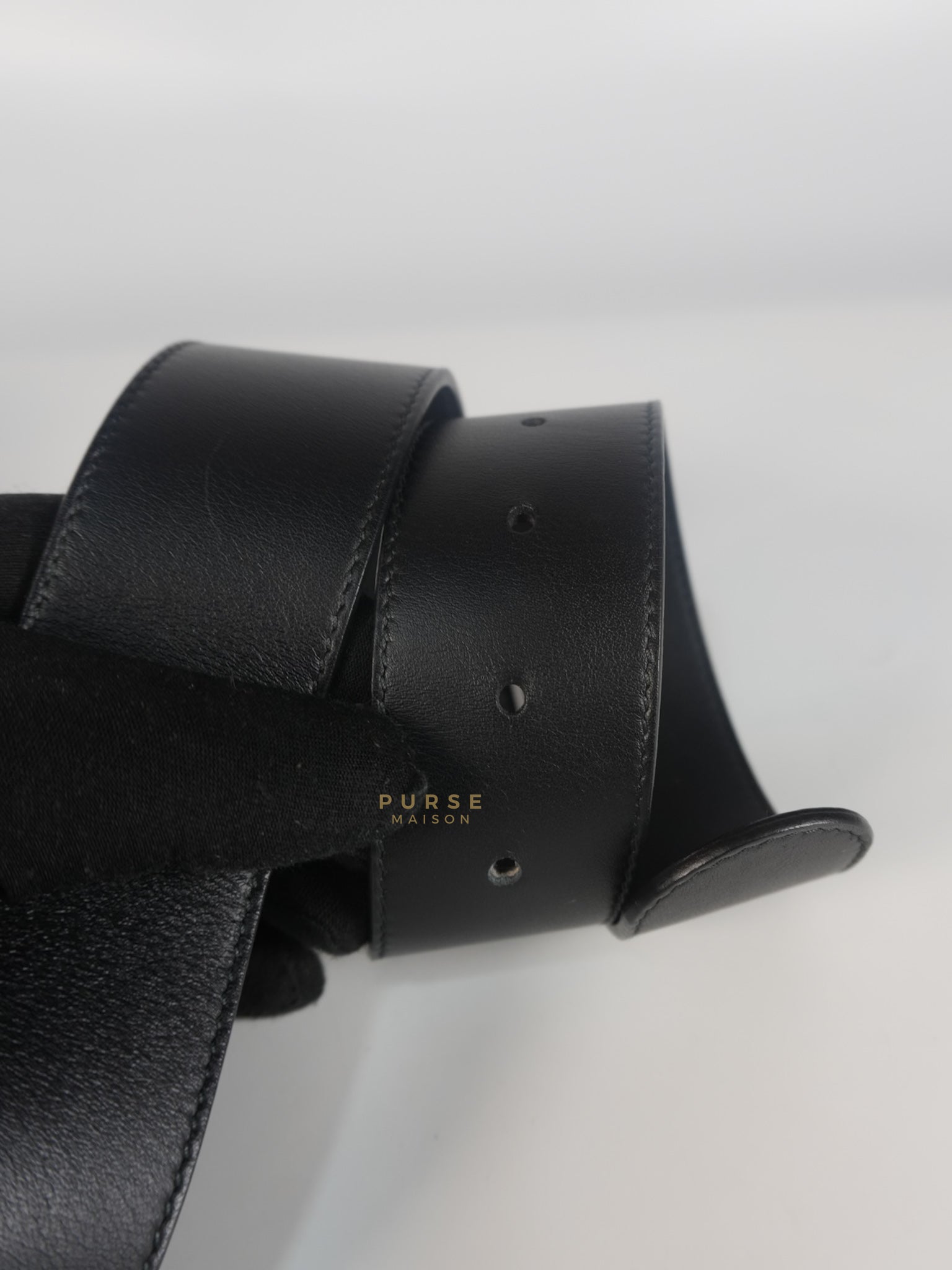 GG Leather Belt in Black Size 90 | Purse Maison Luxury Bags Shop