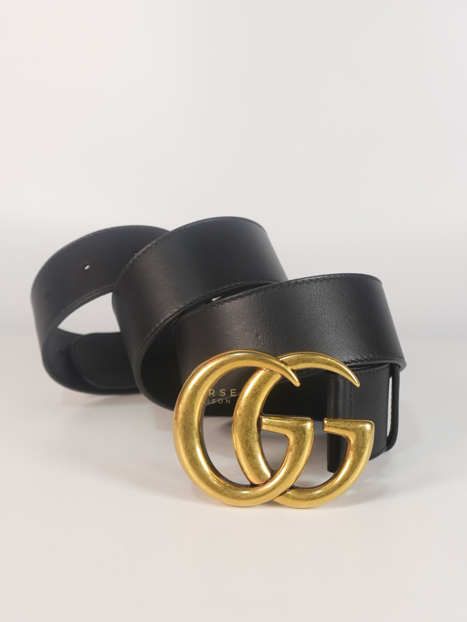 GG Leather Belt in Black Size 90 | Purse Maison Luxury Bags Shop