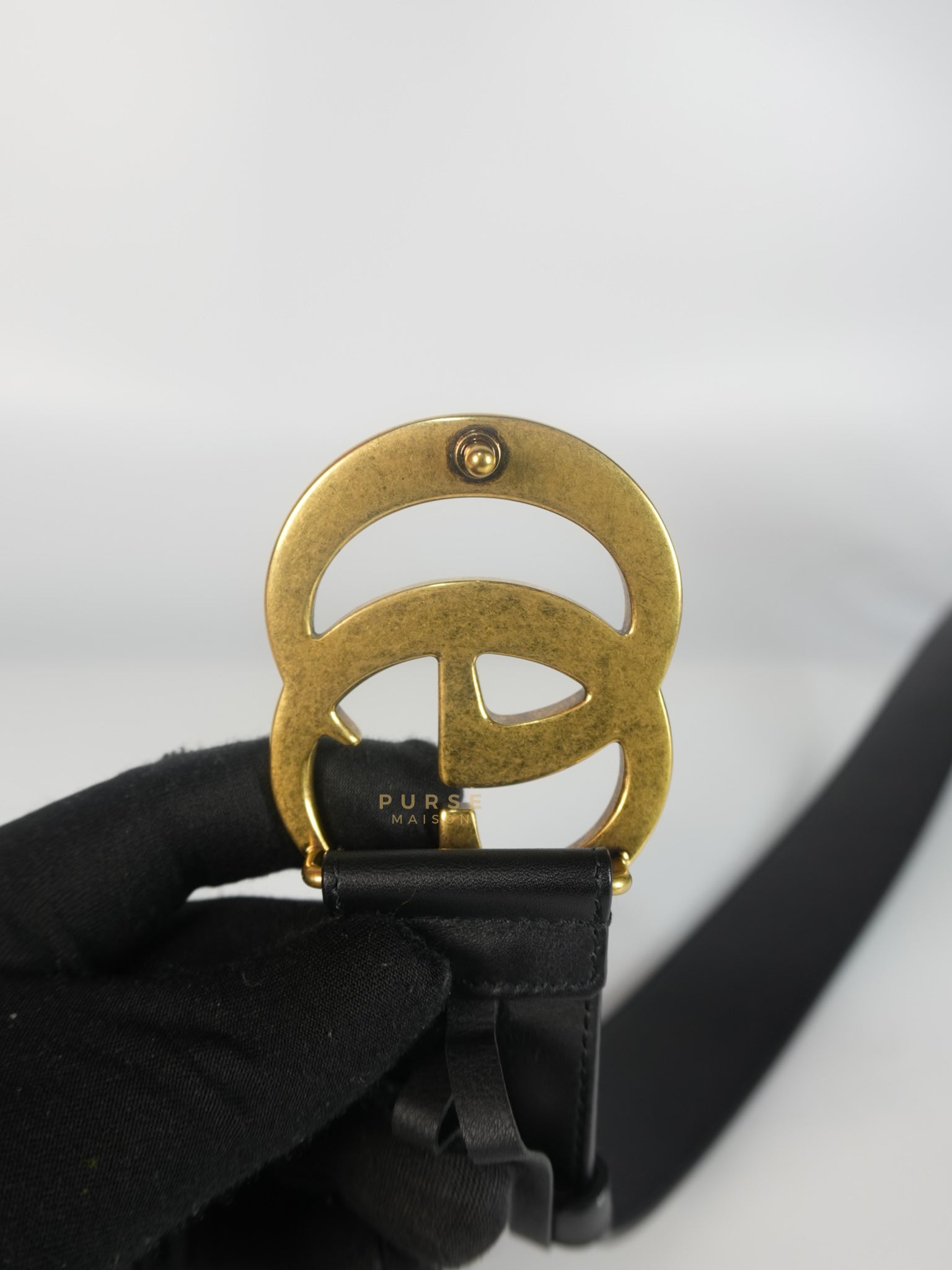 GG Leather Belt in Black Size 90 | Purse Maison Luxury Bags Shop