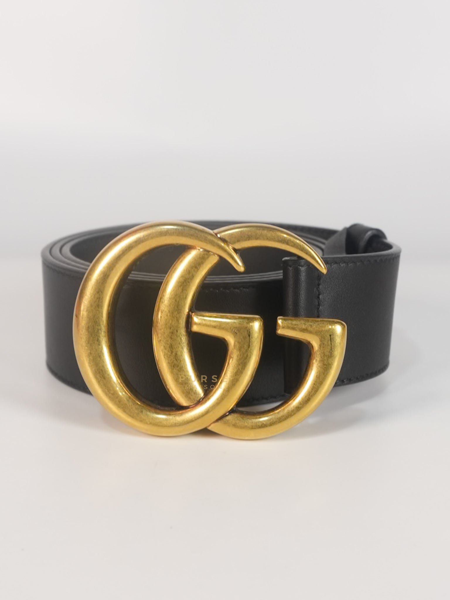 GG Leather Belt in Black Size 90 | Purse Maison Luxury Bags Shop