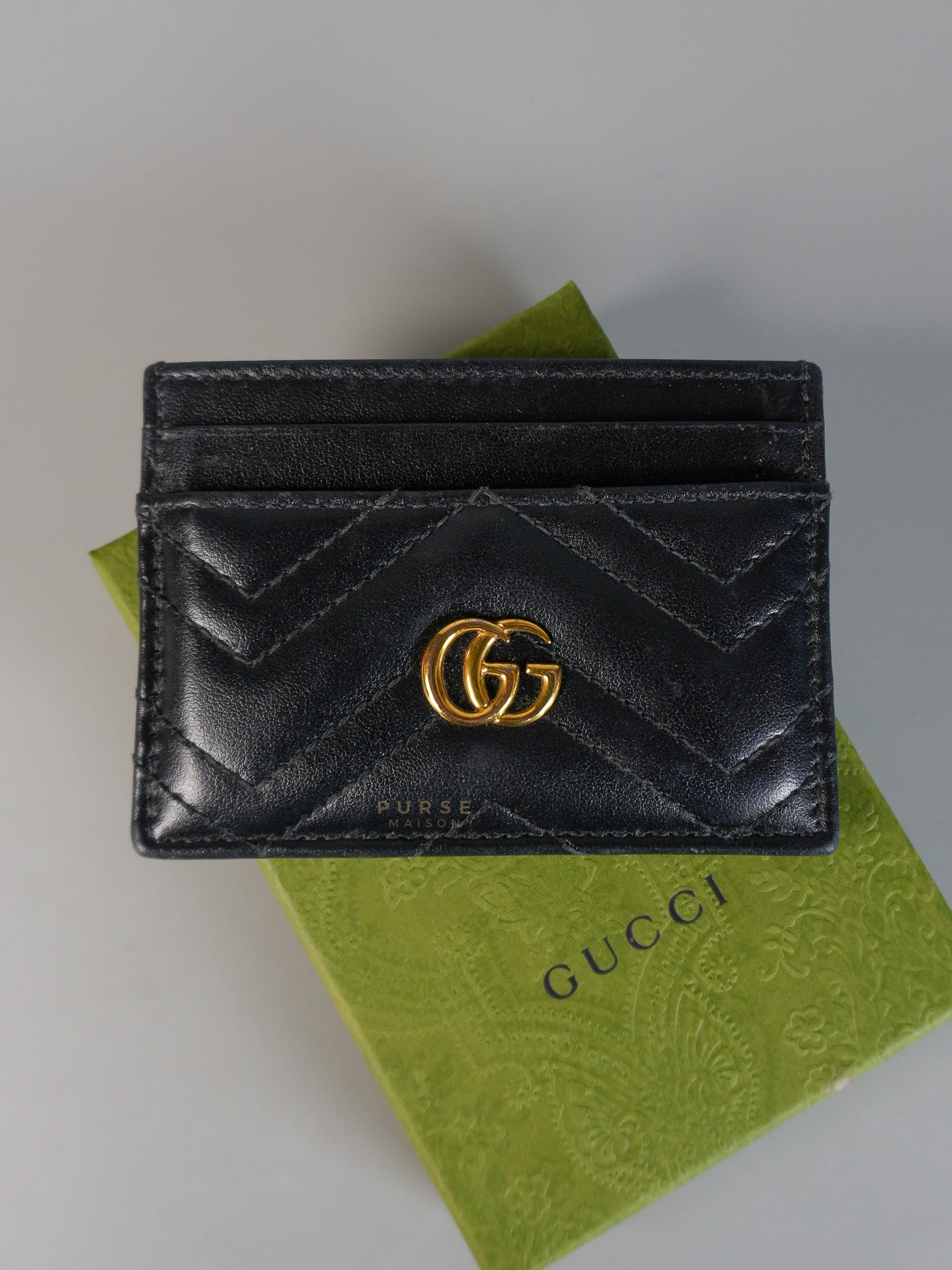 GG Marmont Black Card Holder | Purse Maison Luxury Bags Shop