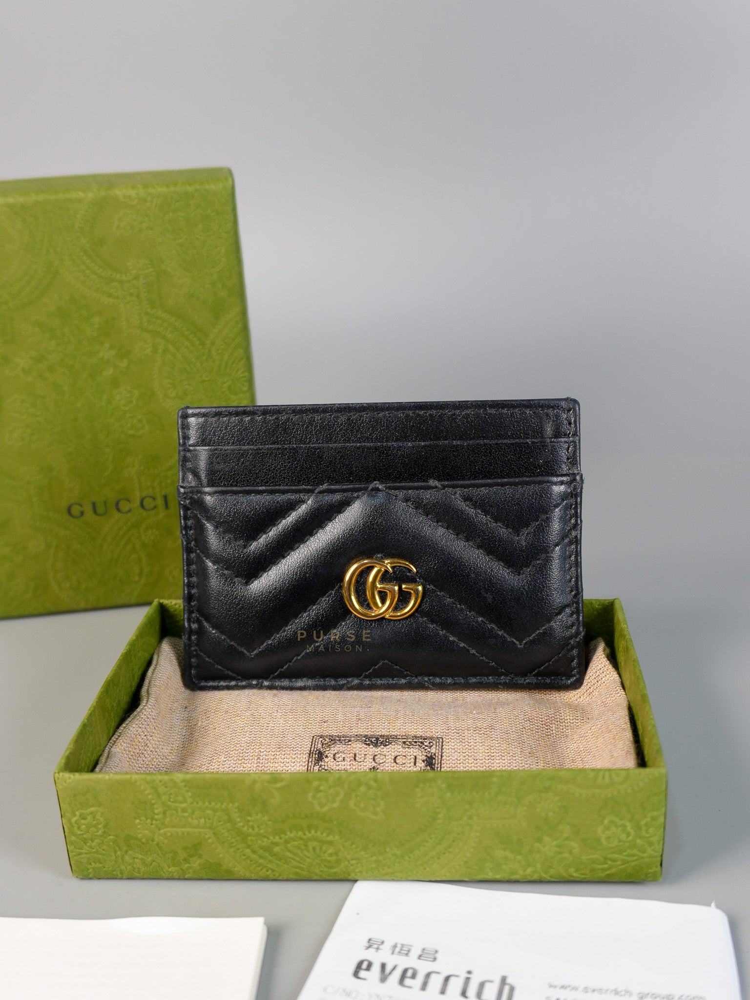 GG Marmont Black Card Holder | Purse Maison Luxury Bags Shop
